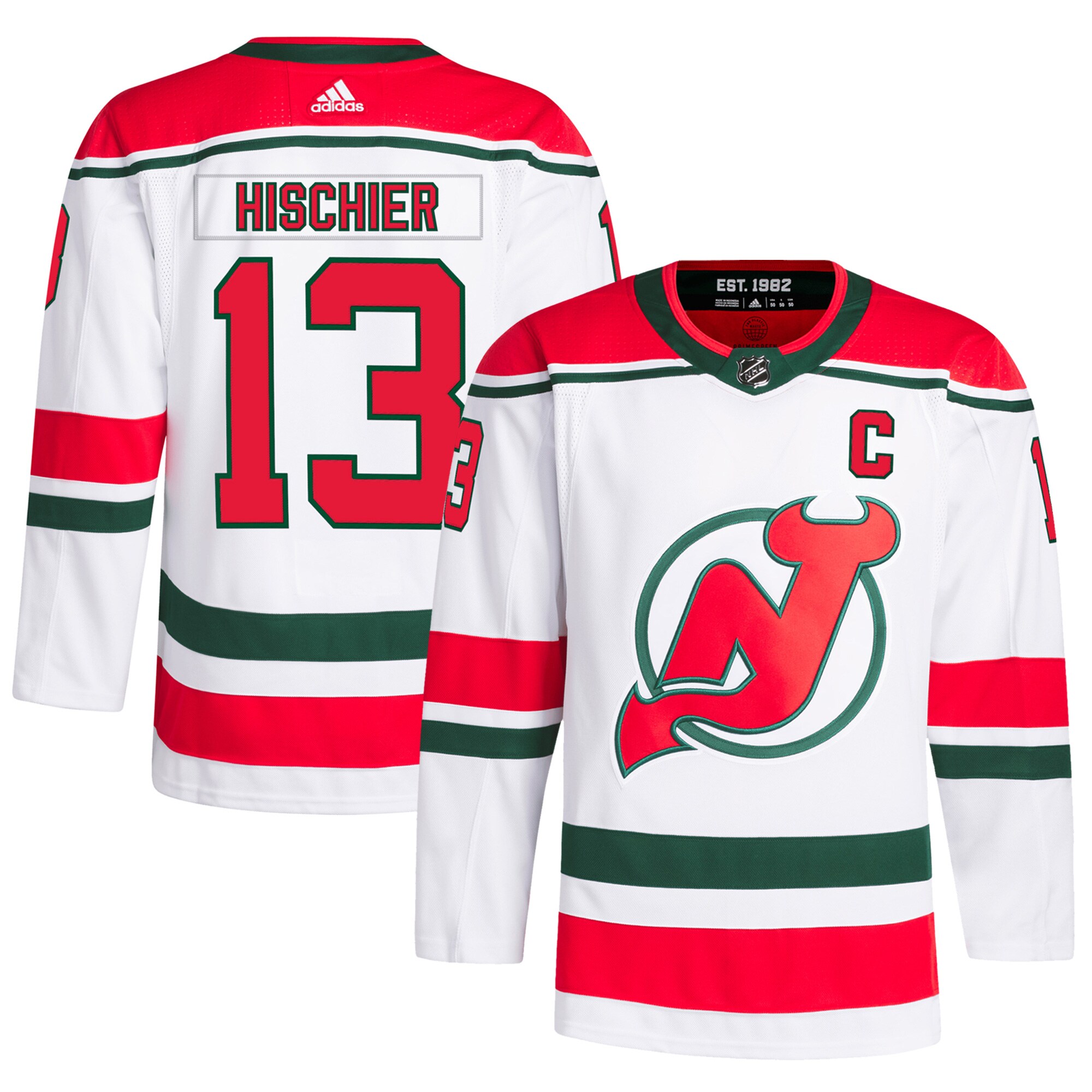 Nico Hischier New Jersey Devils  2022/23 Heritage Primegreen Authentic Pro Jersey - White