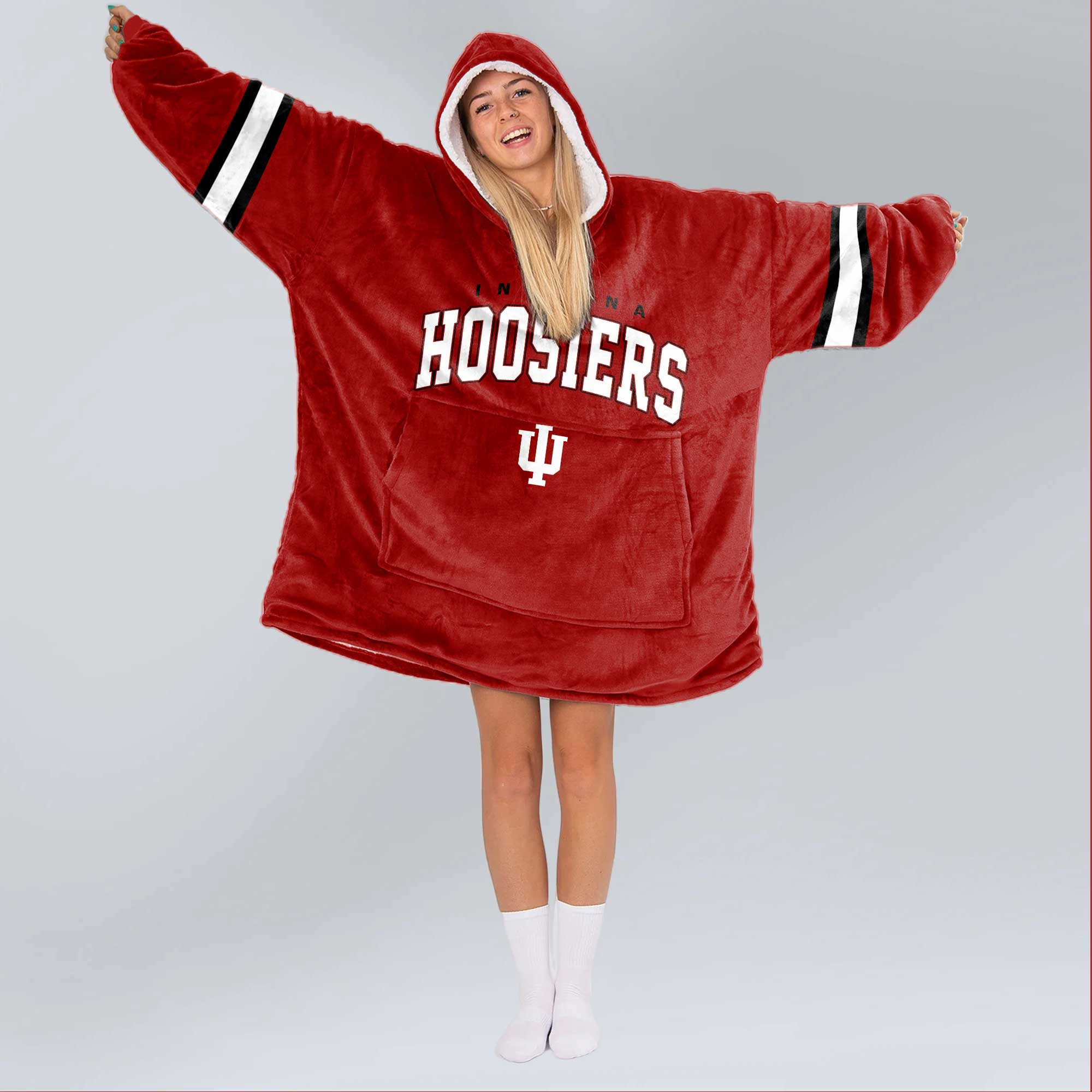 Adult Indiana Football Unisex Blanket Hoodie