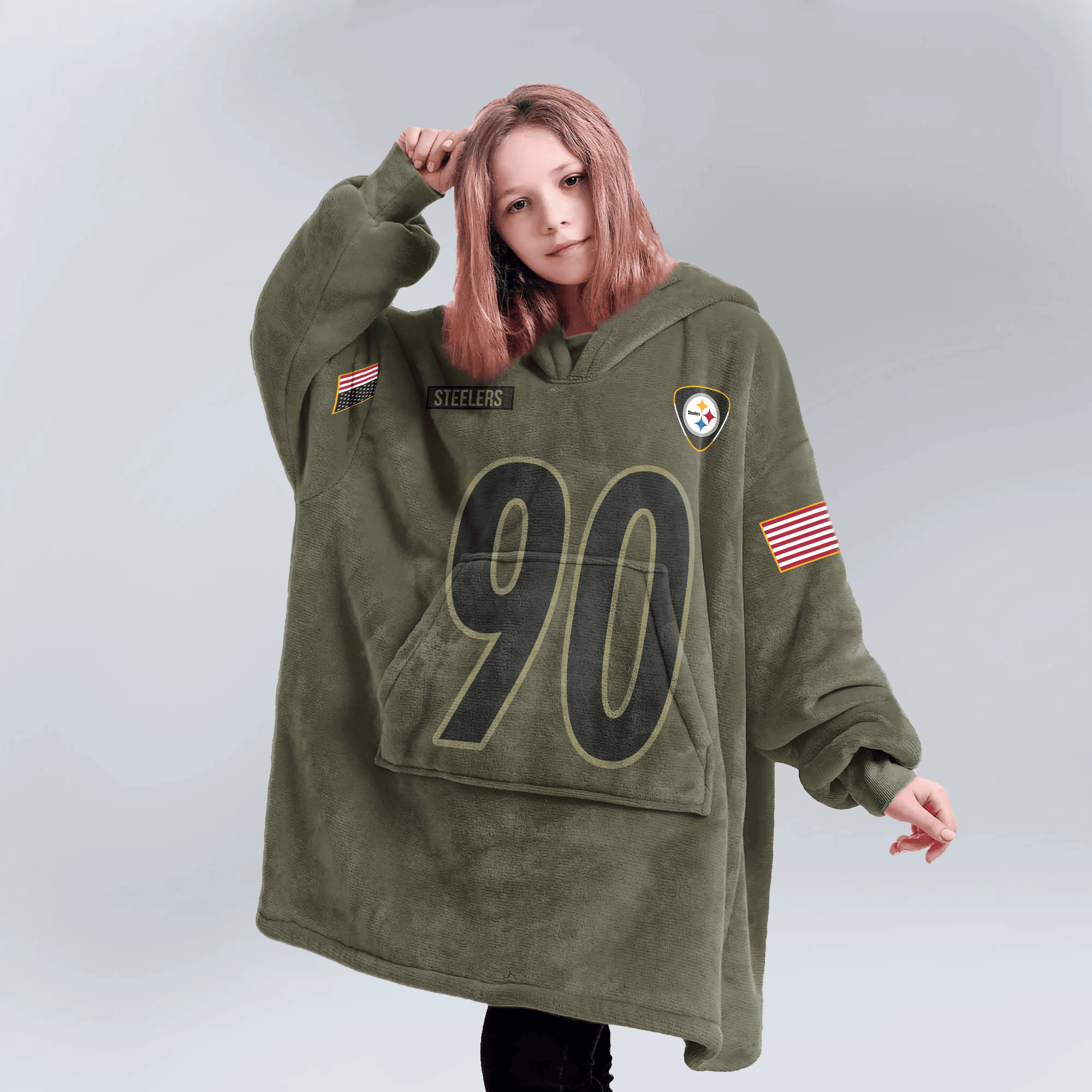 Army T.J.W 90 Pittsburgh Football Unisex Blanket Hoodie
