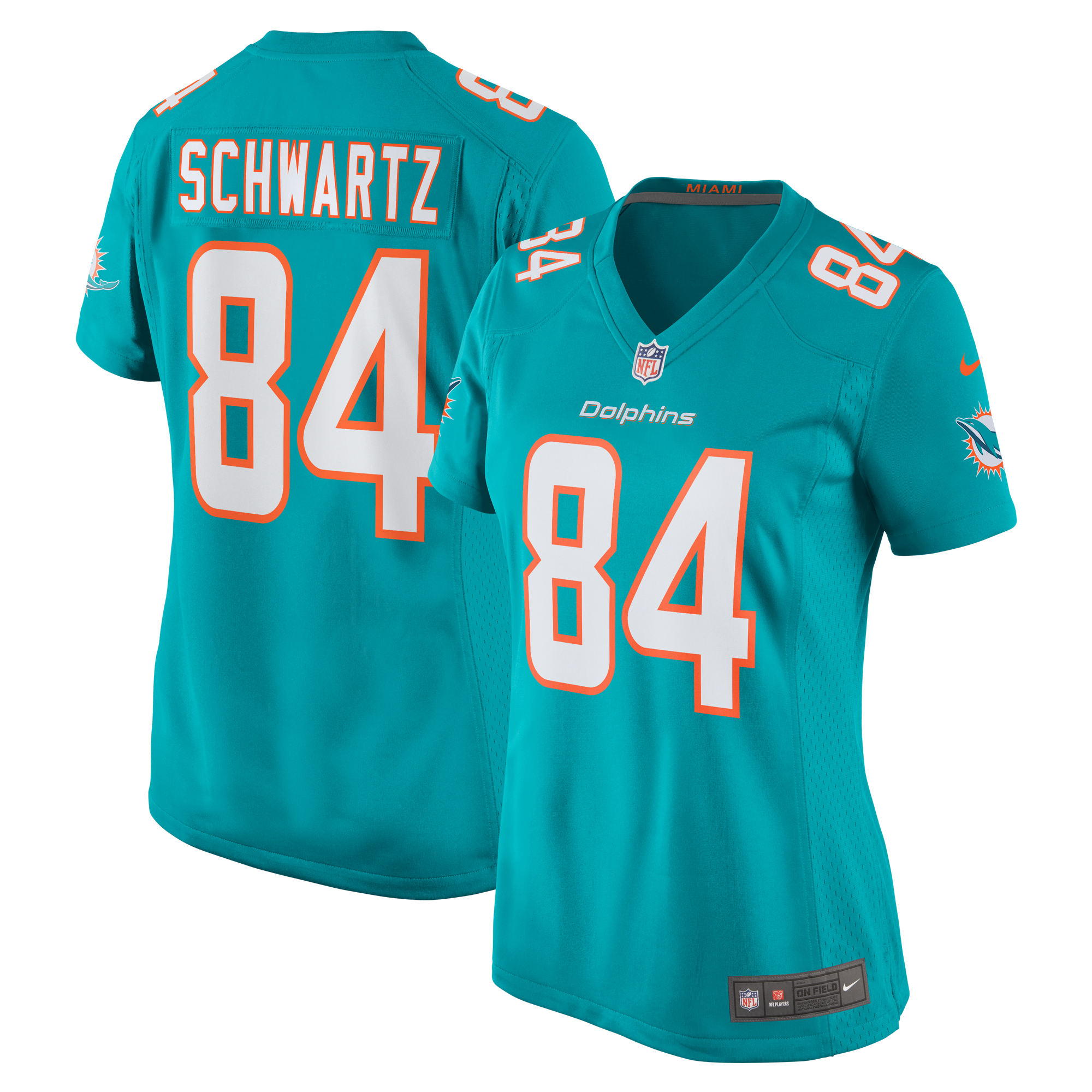 Anthony Schwartz Miami Dolphins Women's Team Game Jersey -  Aqua