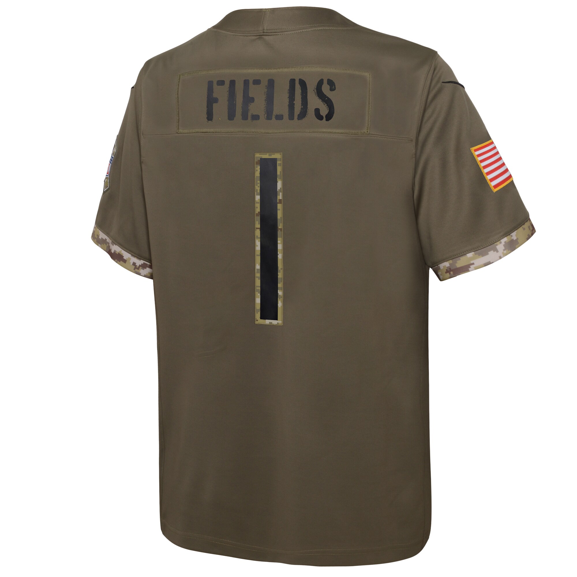 Justin Fields Chicago Bears  Youth 2022 Salute To Service Player Limited Jersey - Olive