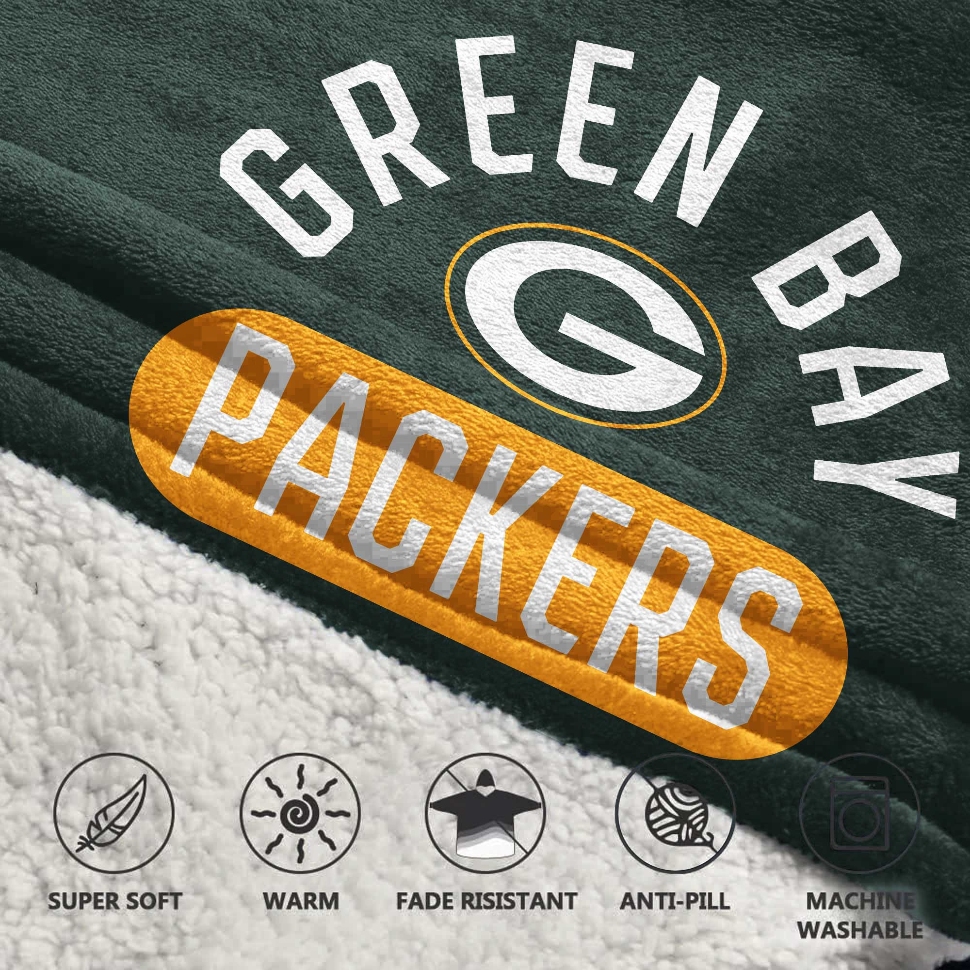 Adult 10 Green Bay Football Unisex Blanket Hoodie