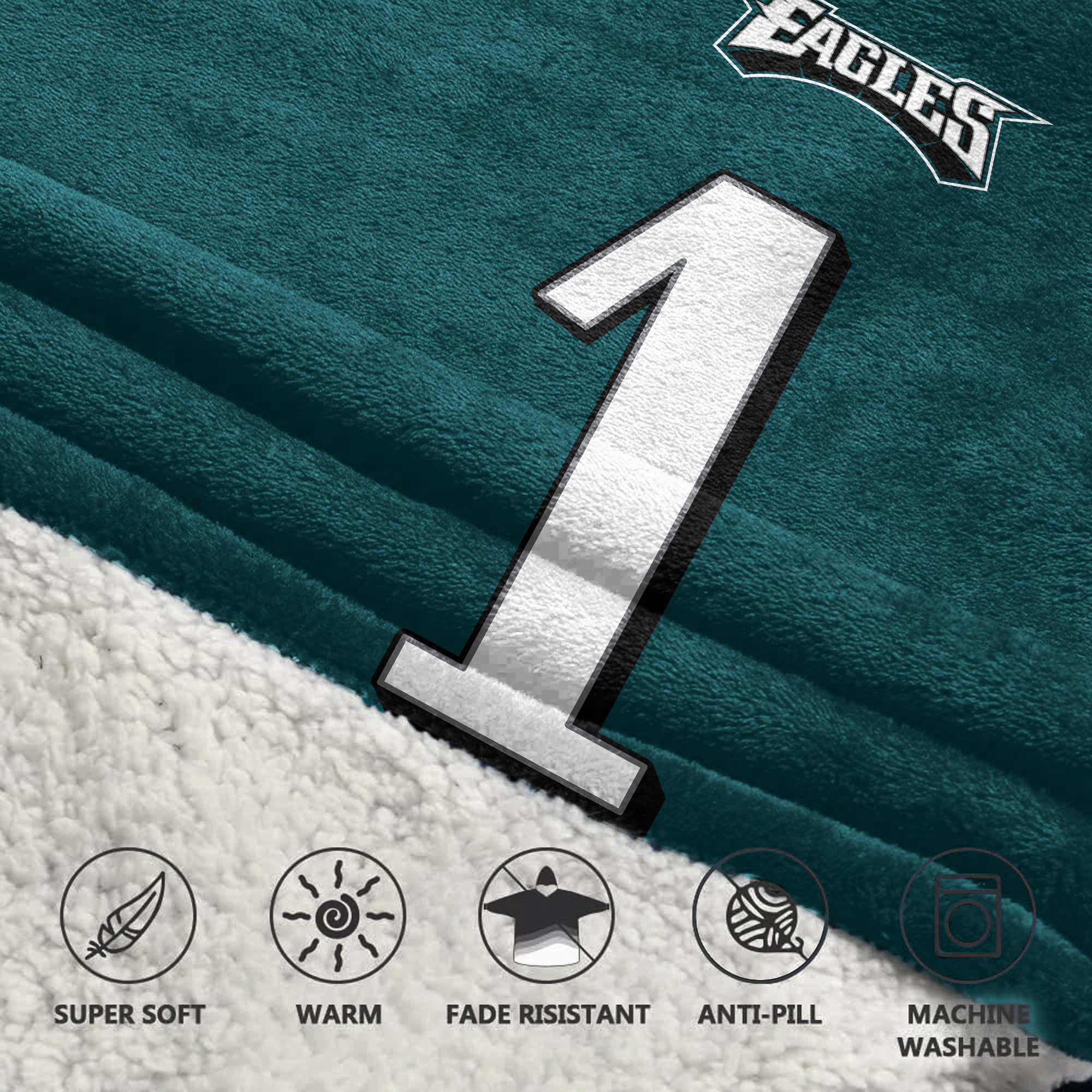 Adult J.H 1 Philadelphia Football Unisex Blanket Hoodie