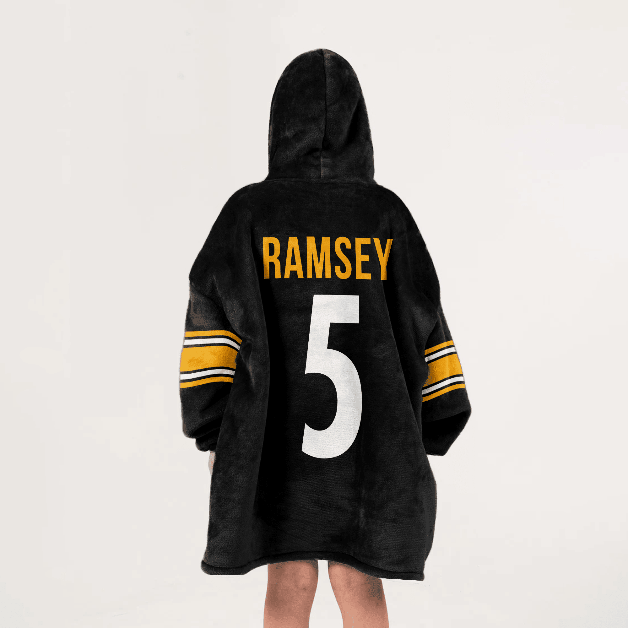 Kid 5 Pittsburgh Football Unisex Blanket Hoodie