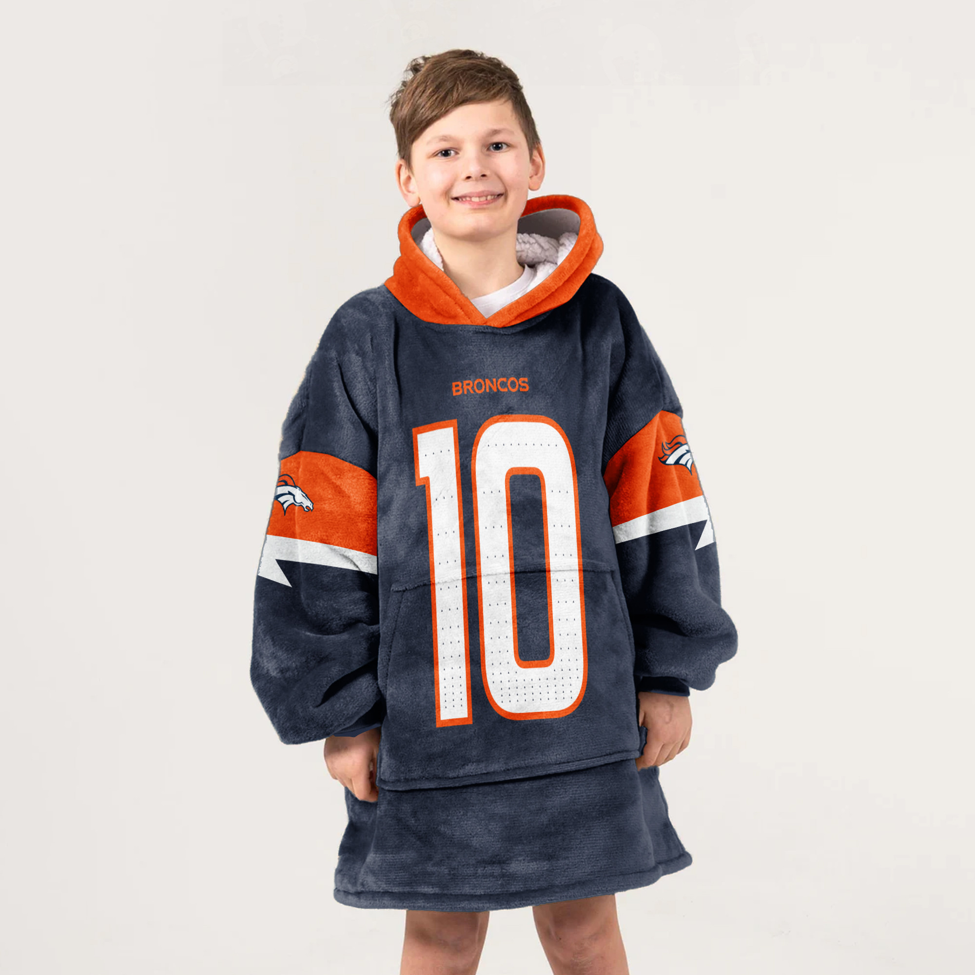 Adult 10 Denver Football Unisex Blanket Hoodie