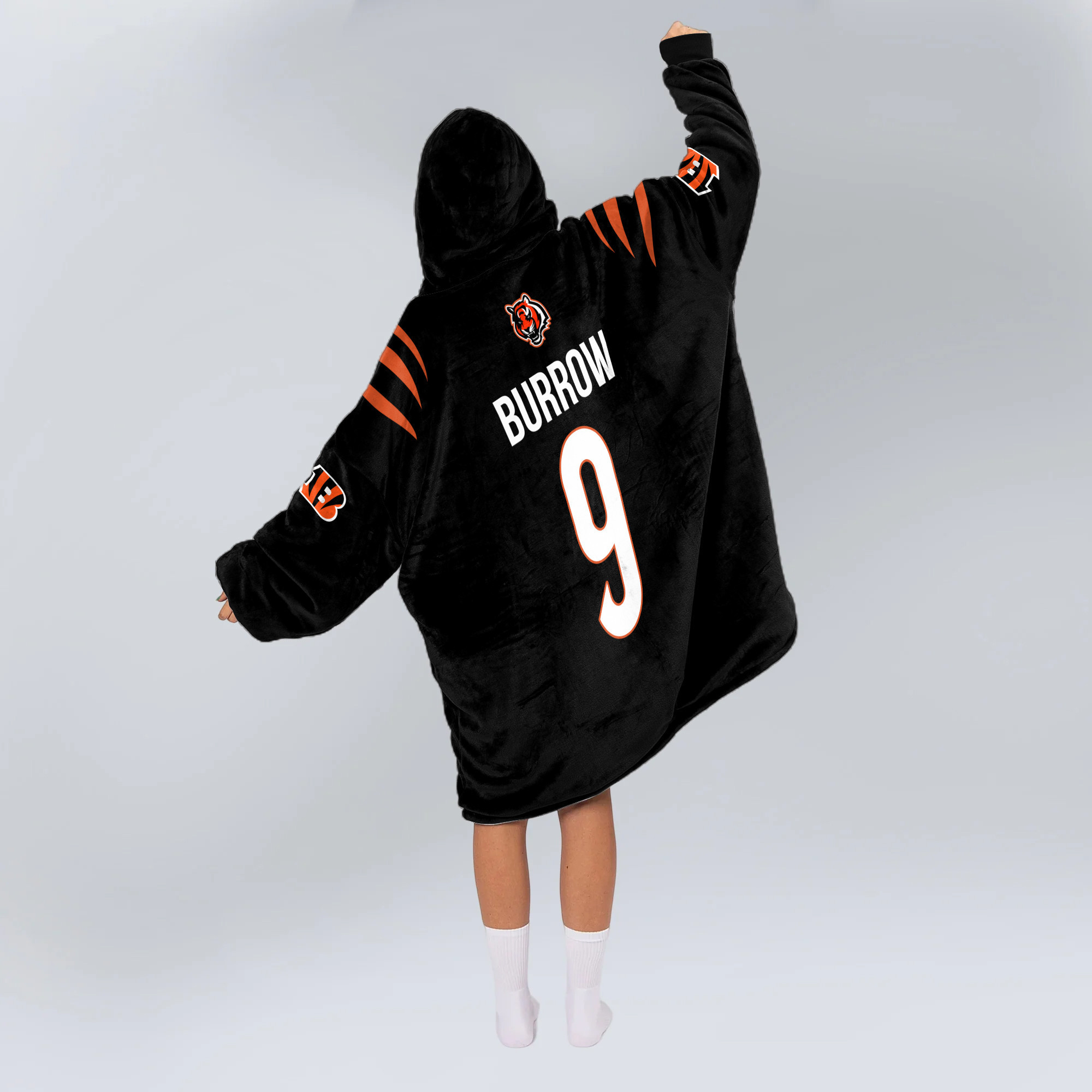 Adult Captain J.B 9 Cincinnati Football Unisex Blanket Hoodie