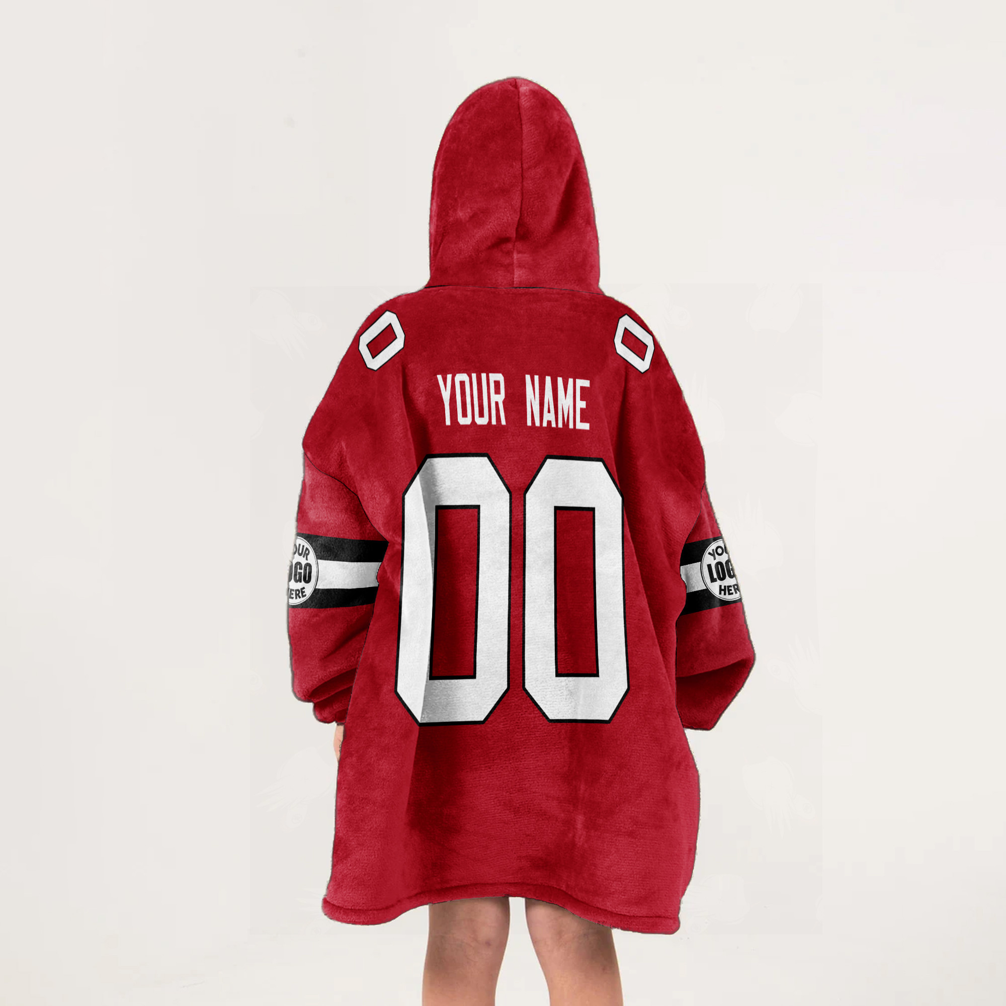 Adult Custom Blanket Hoodie Georgia Inspired Color