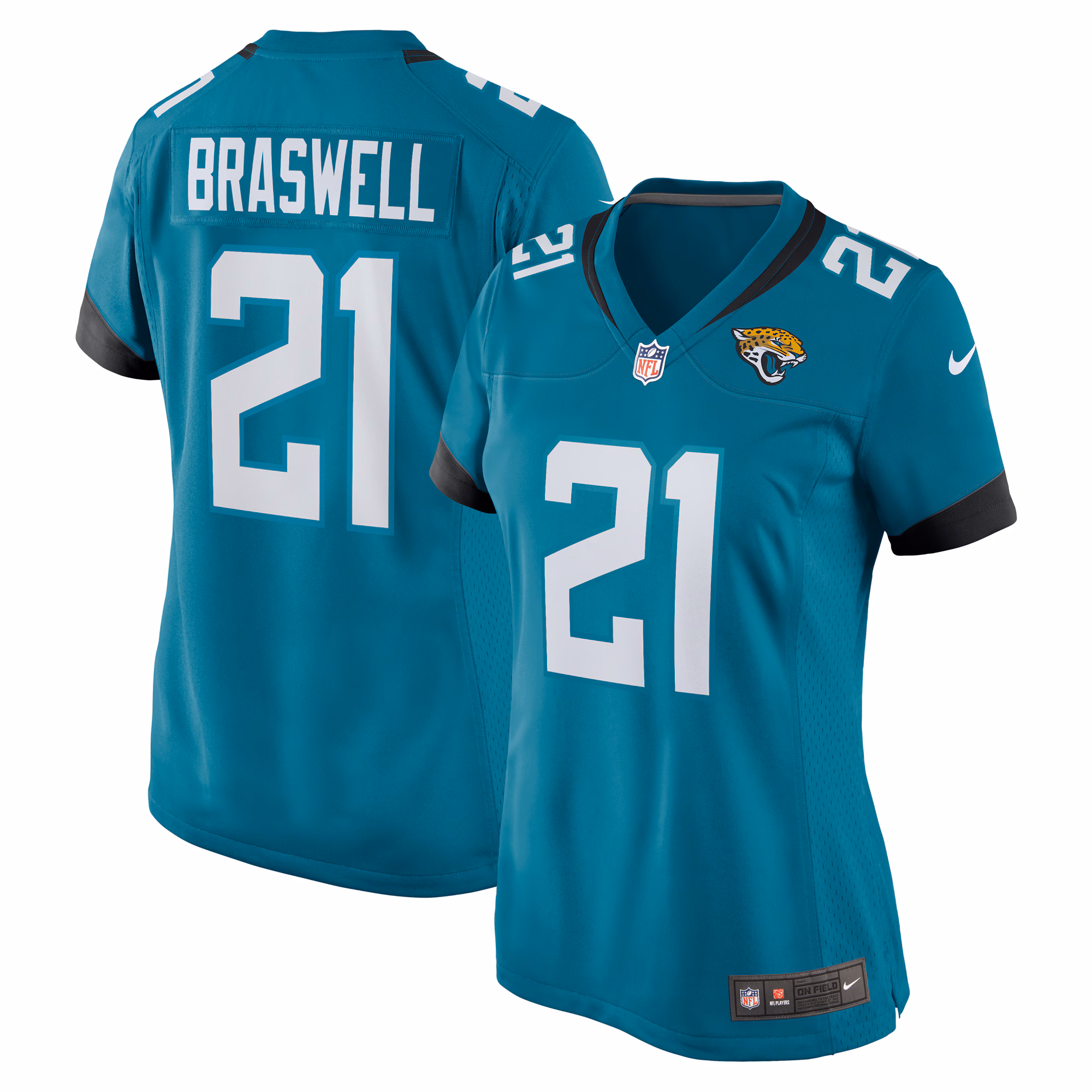Christian Braswell Jacksonville Jaguars Women's Team Game Jersey -  Teal