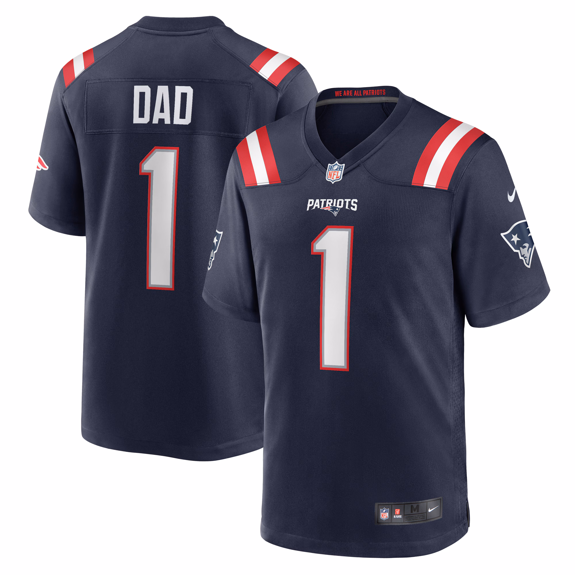 Number 1 Dad New England Patriots Game Jersey - Navy