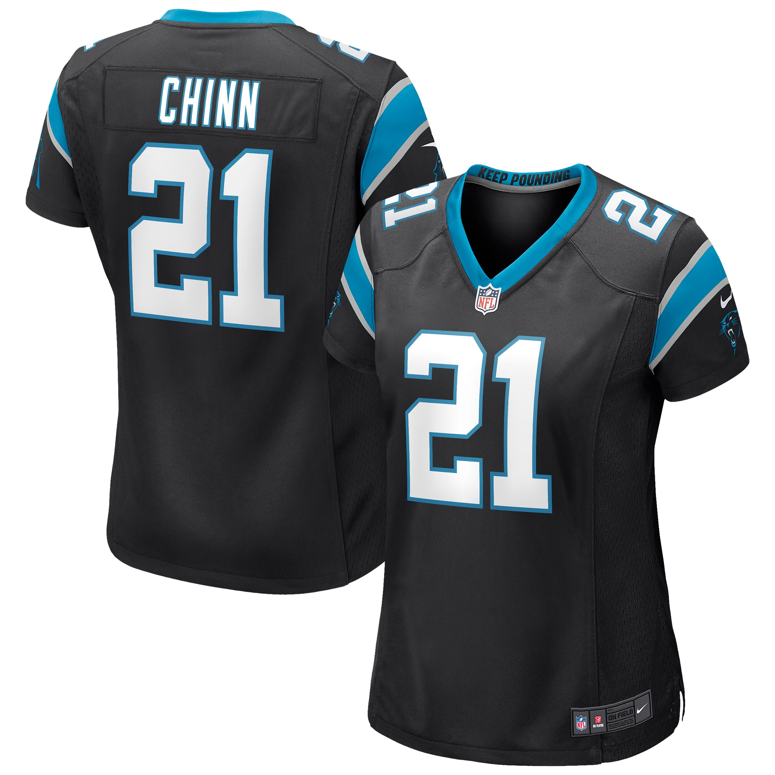 Jeremy Chinn Carolina Panthers  Women's Game Jersey - Black
