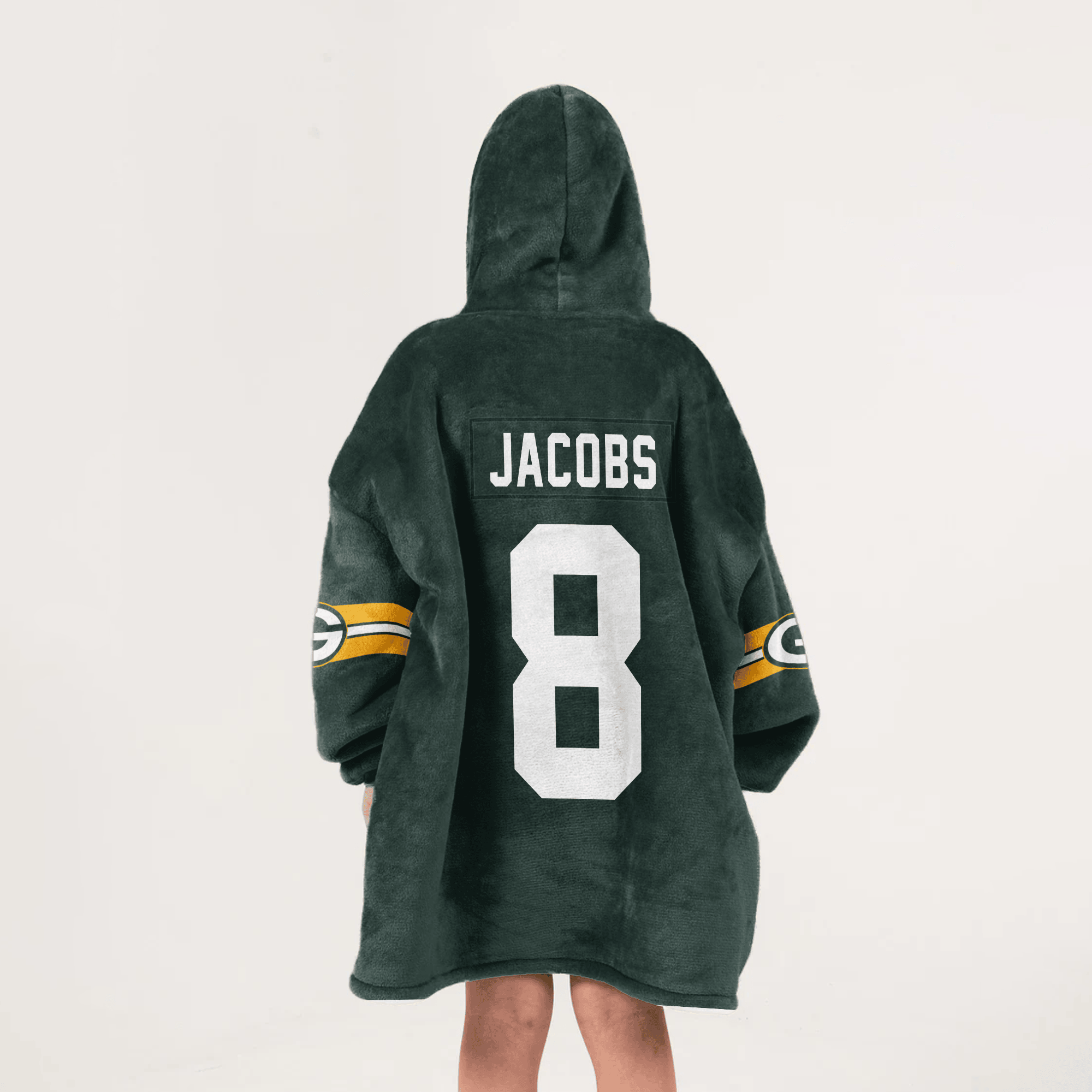 Kid J.J 8 Captain Green Bay Football Unisex Blanket Hoodie