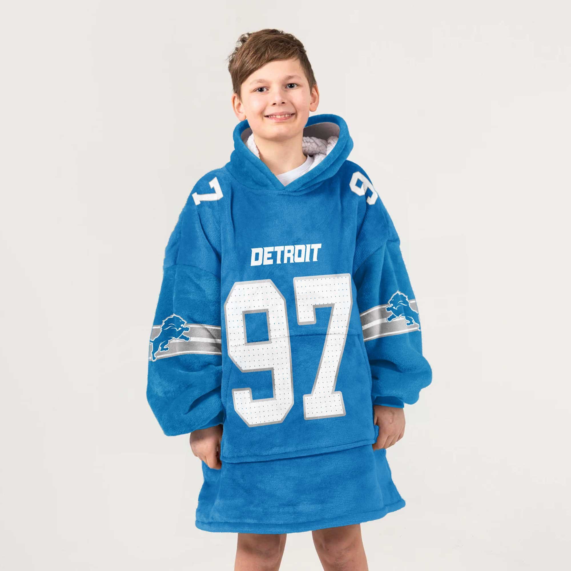 Adult 97 Detroit Football Unisex Blanket Hoodie