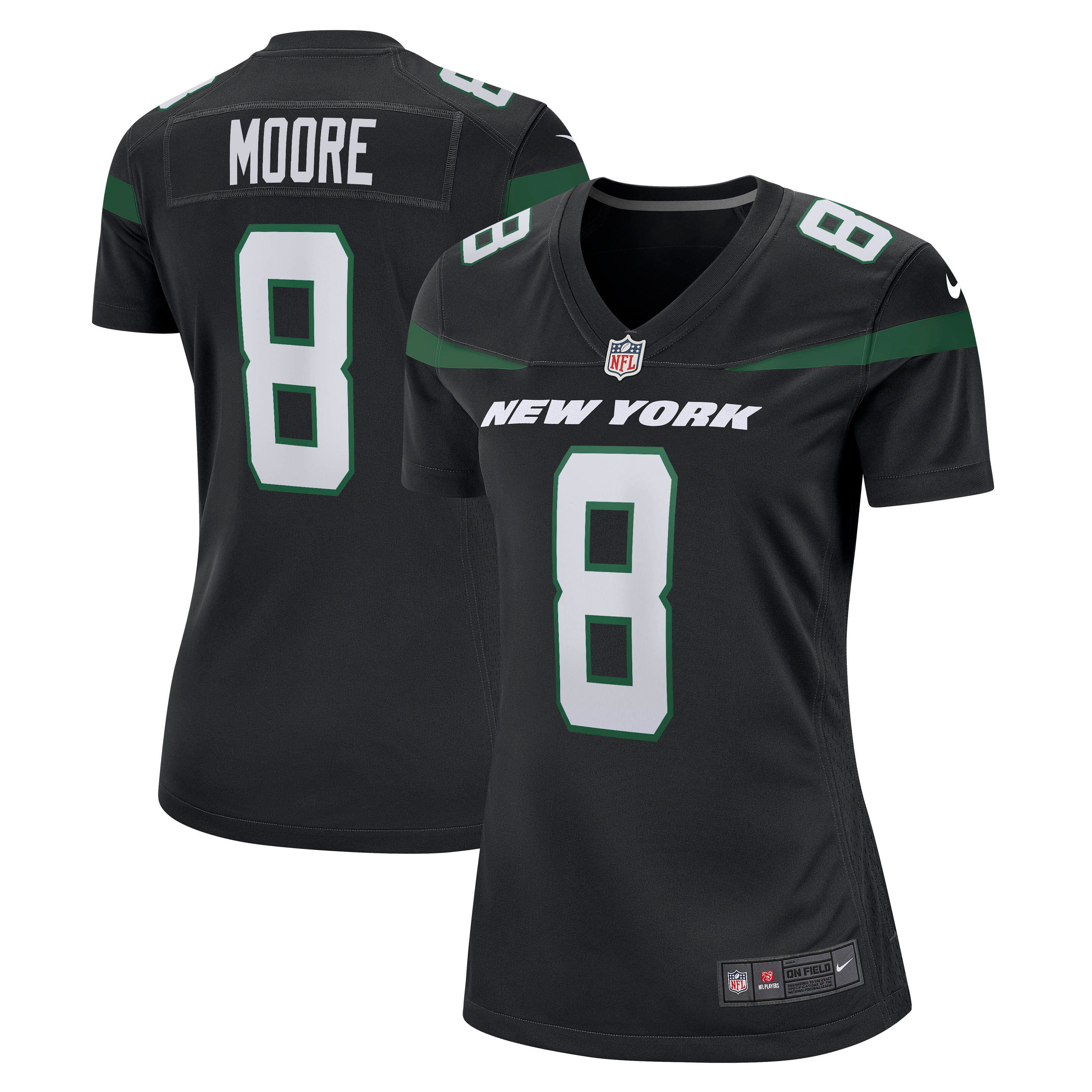 Elijah Moore  New York Jets Women's Game Jersey - Stealth Black