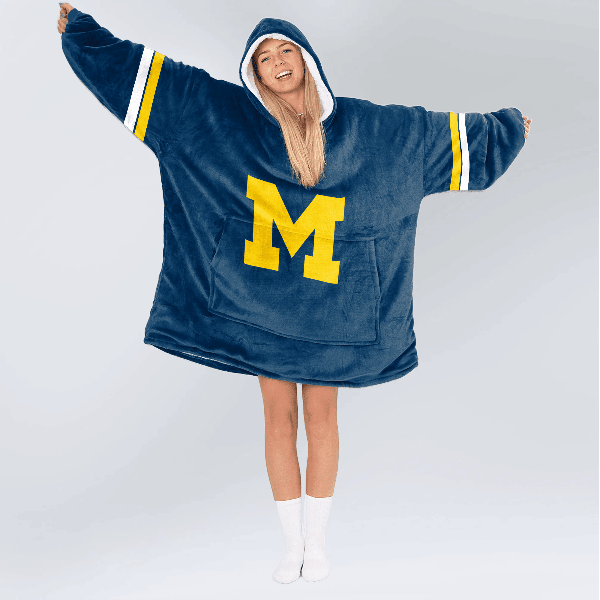 Adult 1 Michigan Football Unisex Blanket Hoodie
