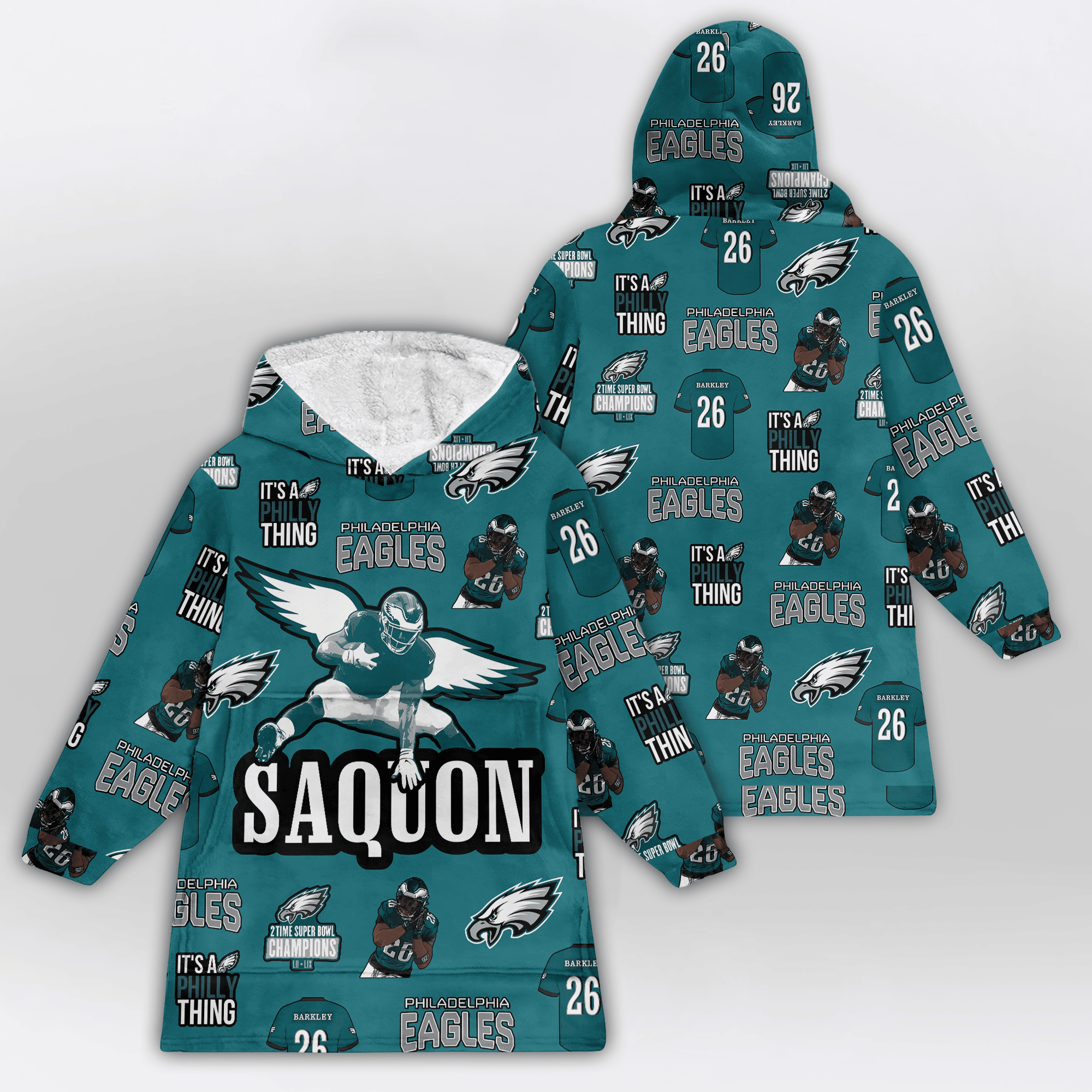 S.B 26 Philadelphia Football Unisex Blanket Hoodie