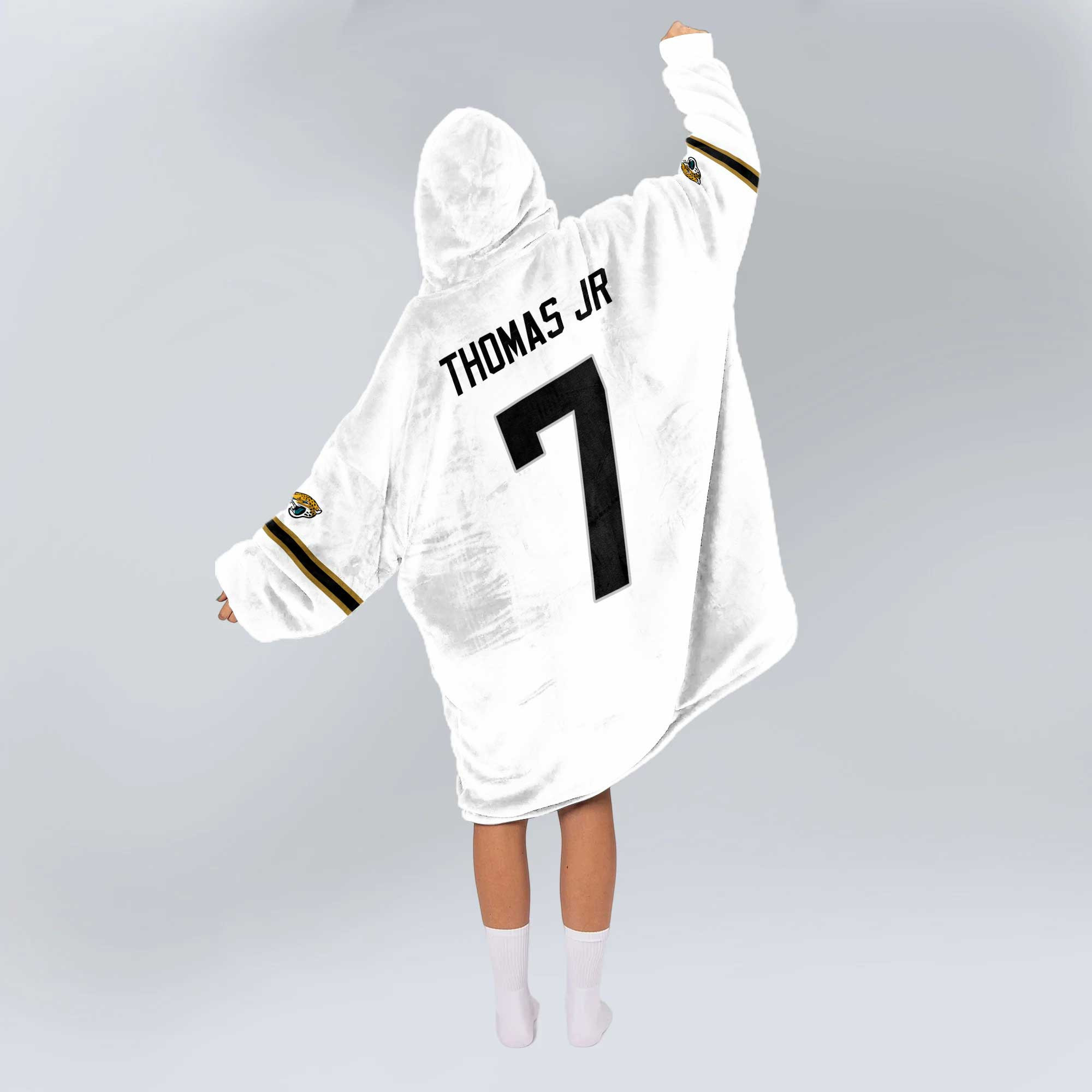 Adult 7 Jacksonville Football Unisex Blanket Hoodie