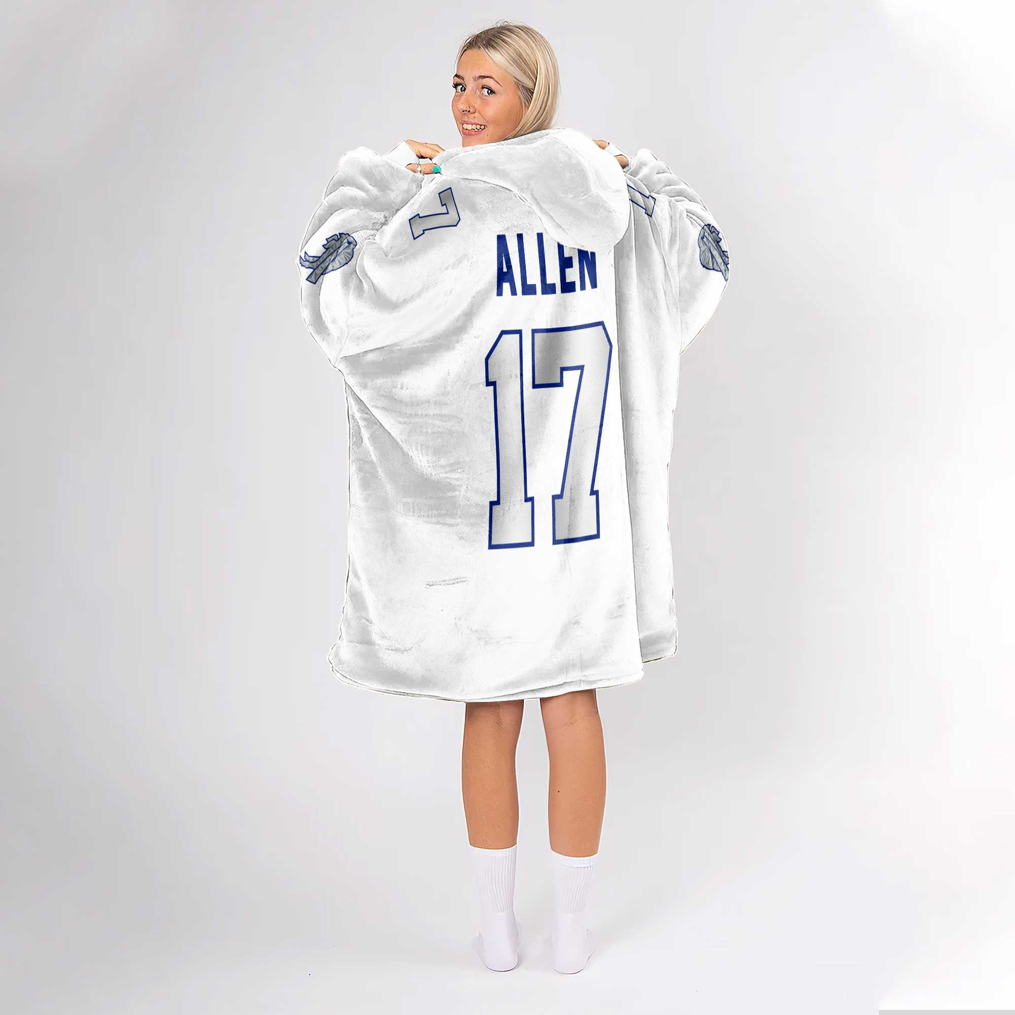 Adult J.A 17 Buffalo Football Unisex Blanket Hoodie