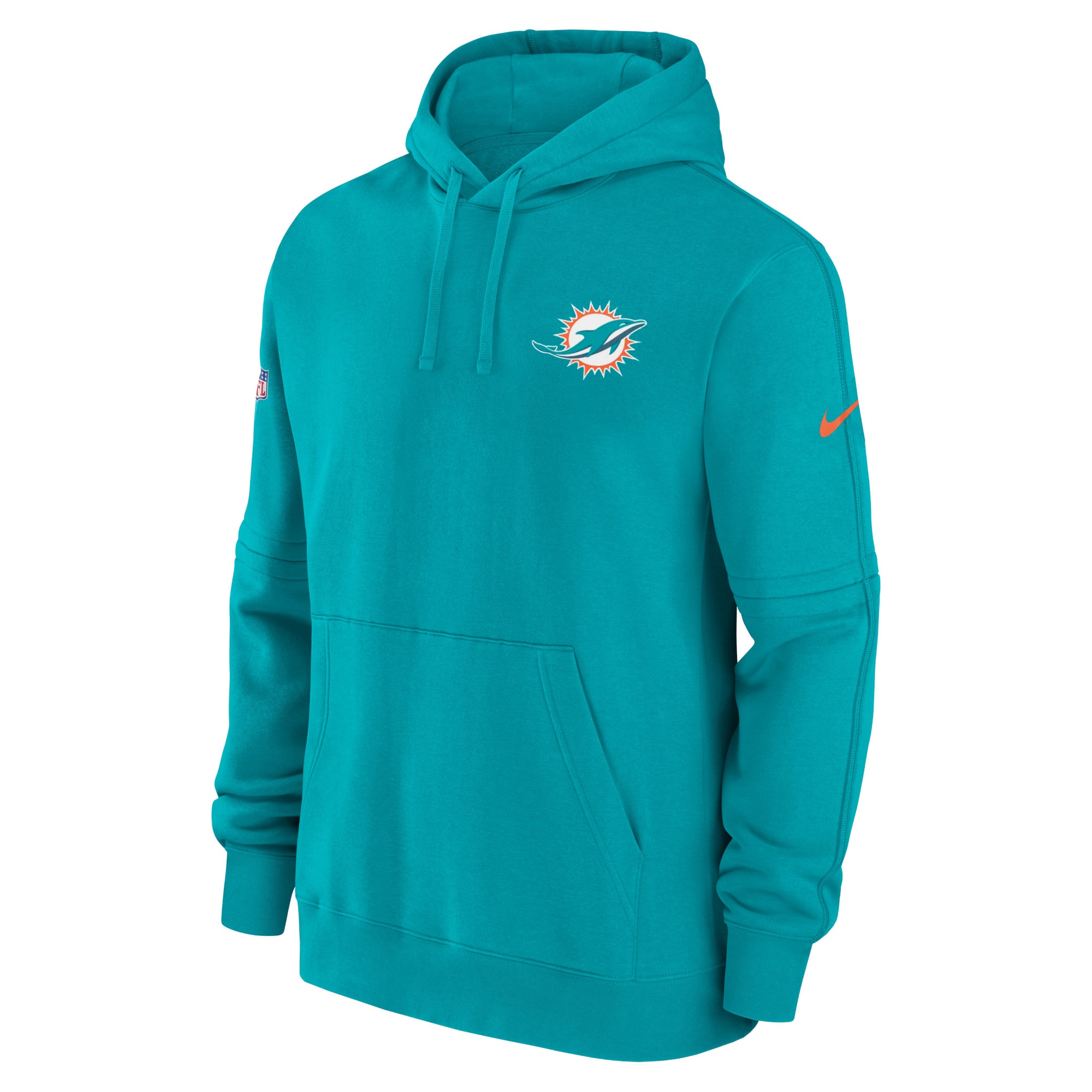 Miami Dolphins  Sideline Club Fleece Pullover Hoodie - Aqua