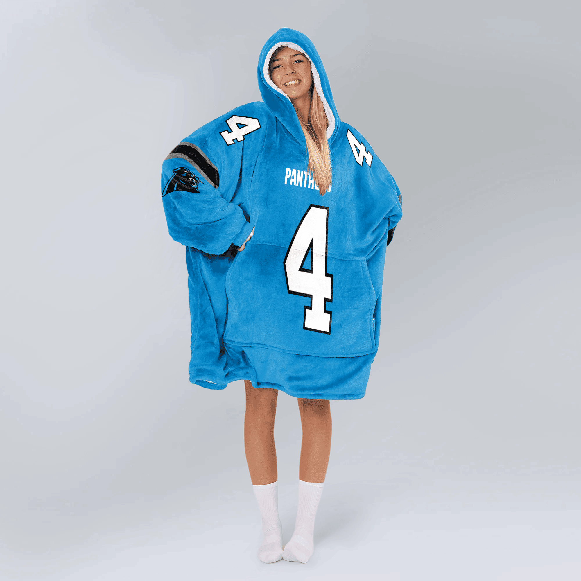 Adult 4 Carolina Football Unisex Blanket Hoodie