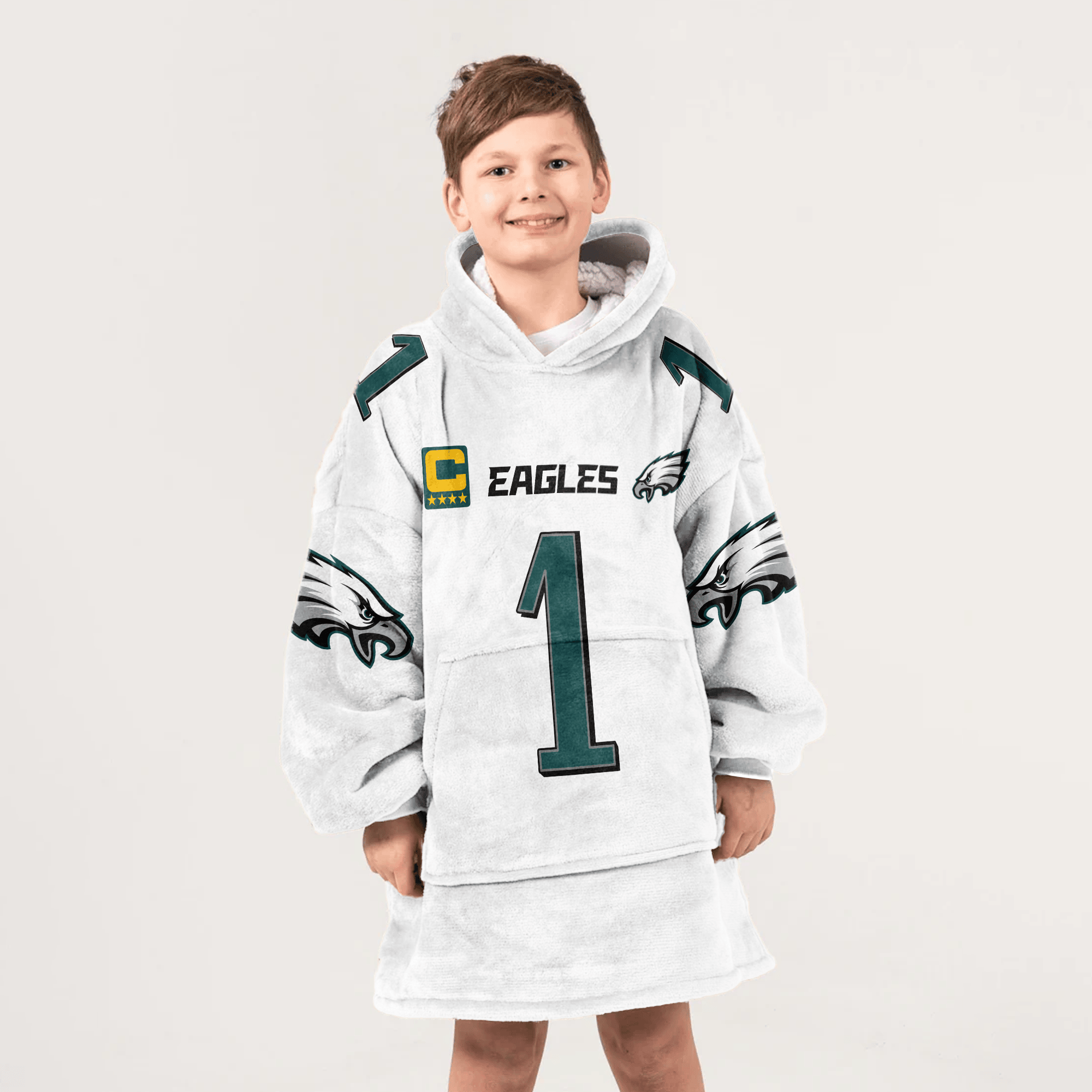 Captain 1 Philadelphia Football Unisex Blanket Hoodie