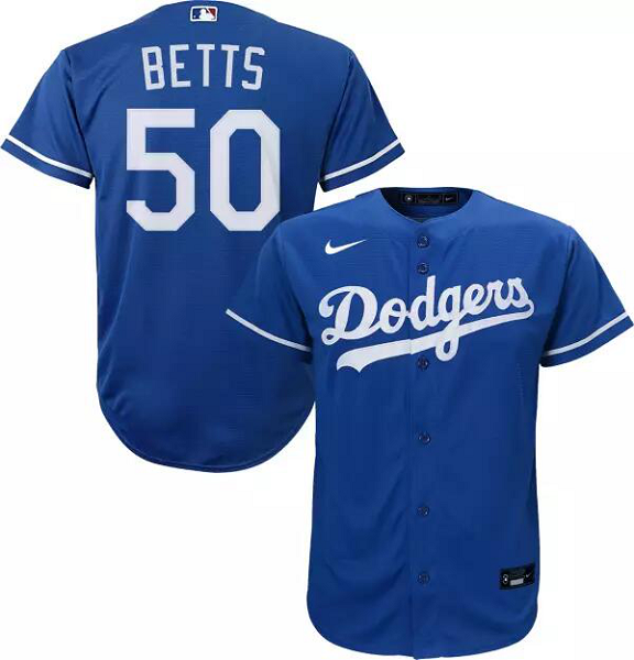 Men's  Los Angeles Dodgers #50 Mookie Betts Blue MLB Replica Cool Base Jersey