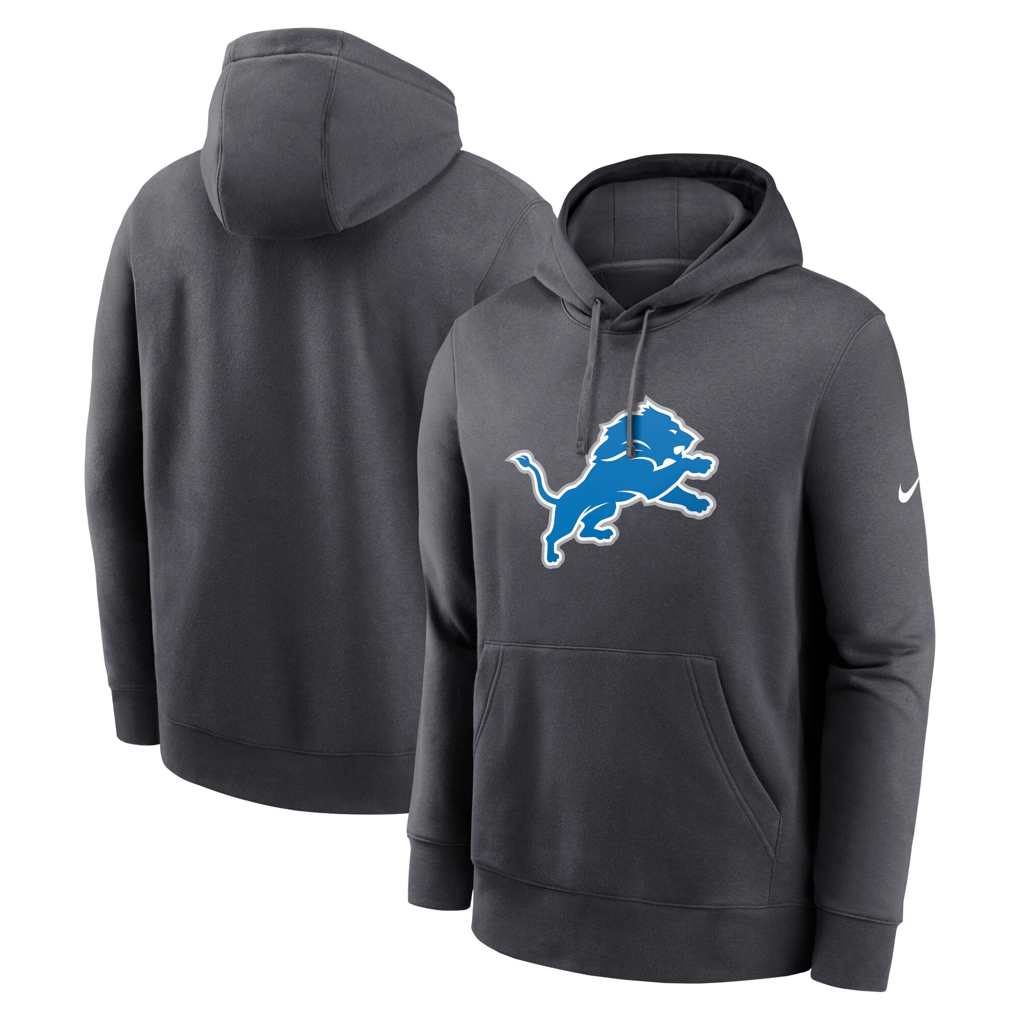 Detroit Lions Club Logo Pullover Hoodie - Anthracite