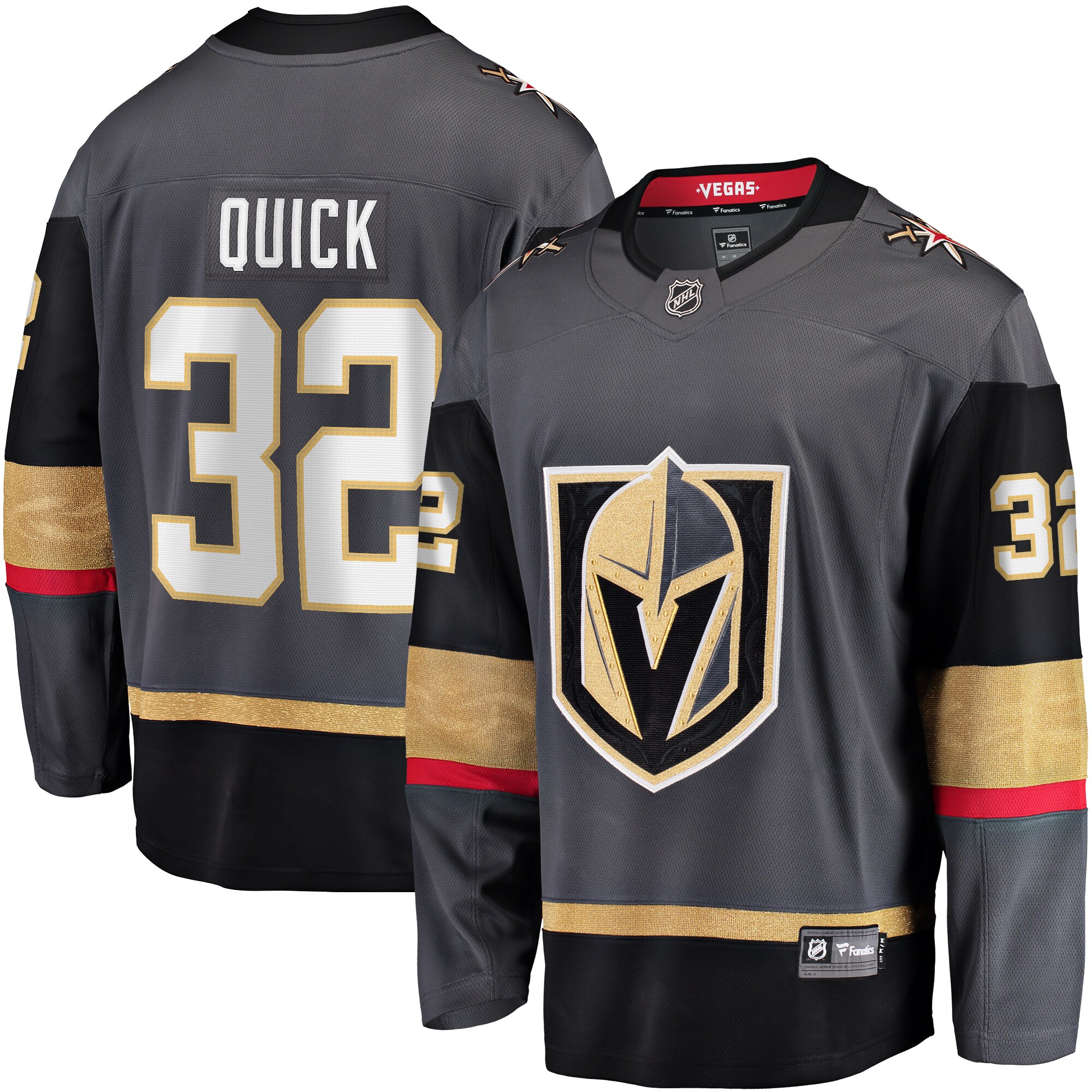 Jonathan Quick Vegas Golden Knights Home Breakaway Jersey - Gray