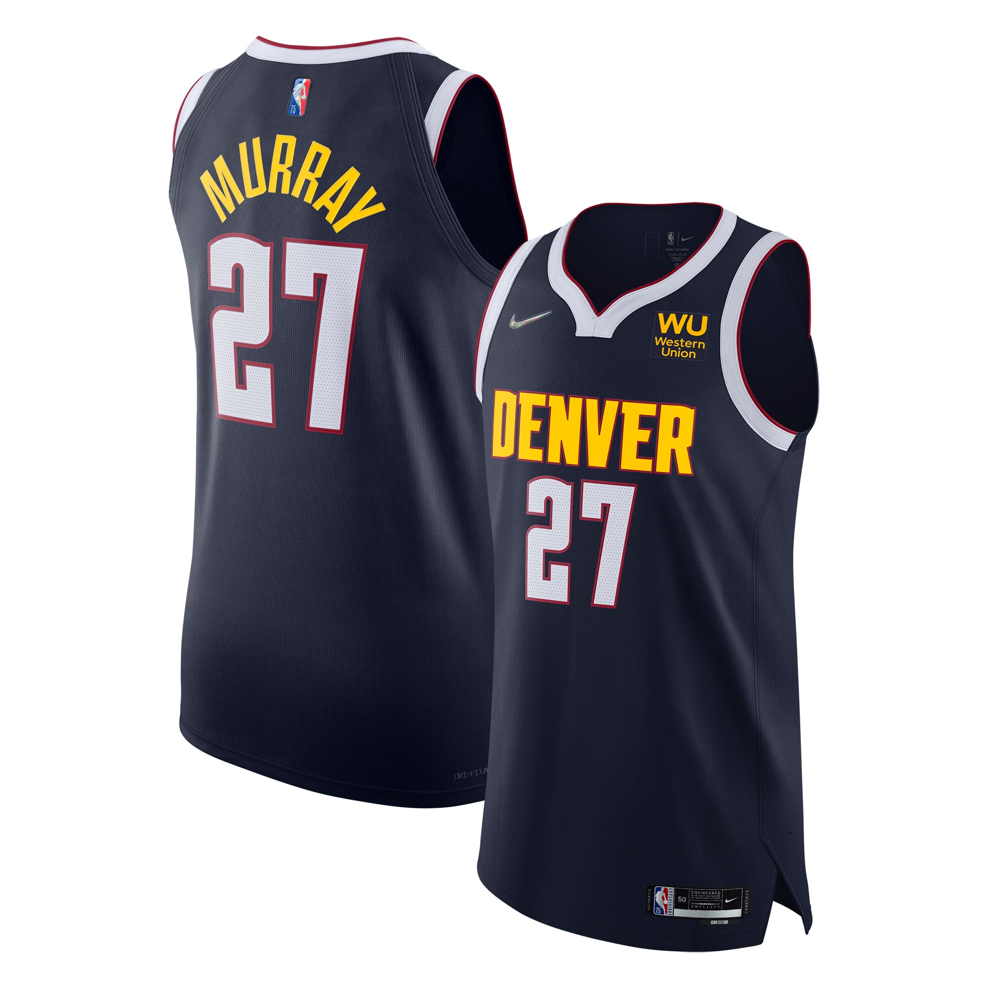 Jamal Murray Denver Nuggets 2021/22 Diamond Authentic Jersey - Icon Edition - Navy
