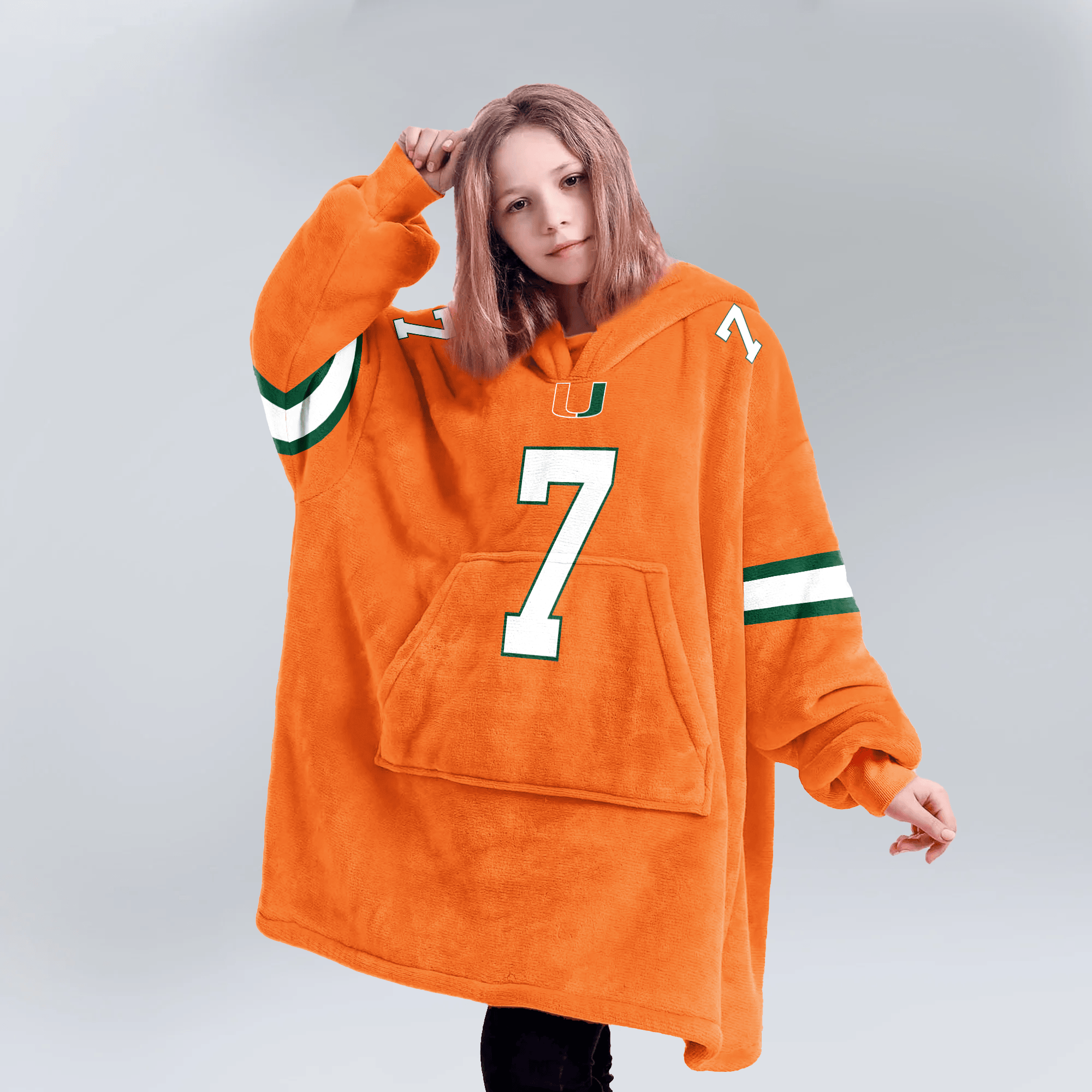 Kid C.J.D 7 Miami Football Unisex Blanket Hoodie