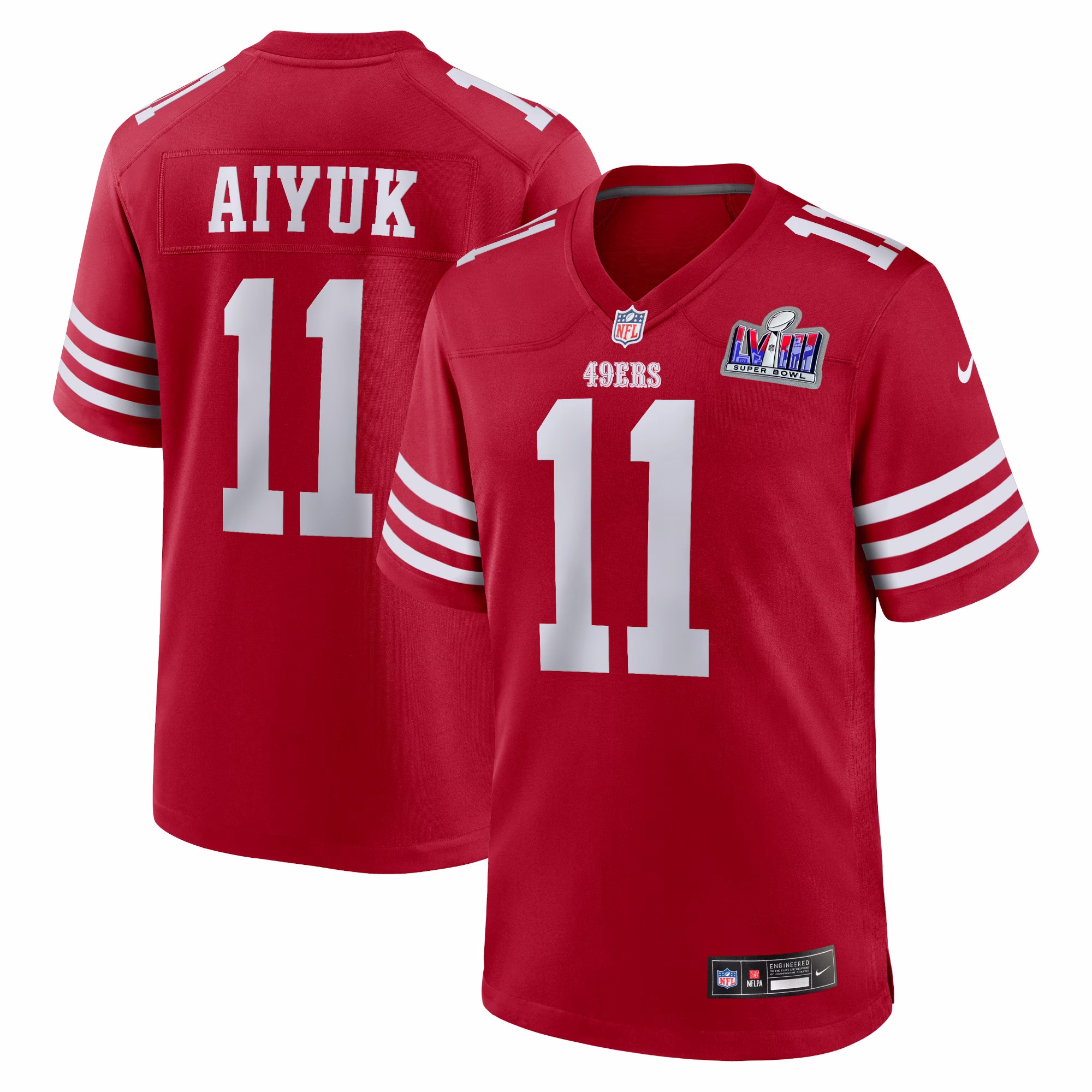 on Aiyuk San Francisco 49ers  2023 Super Bowl LVIII Game Jersey - Scarlet