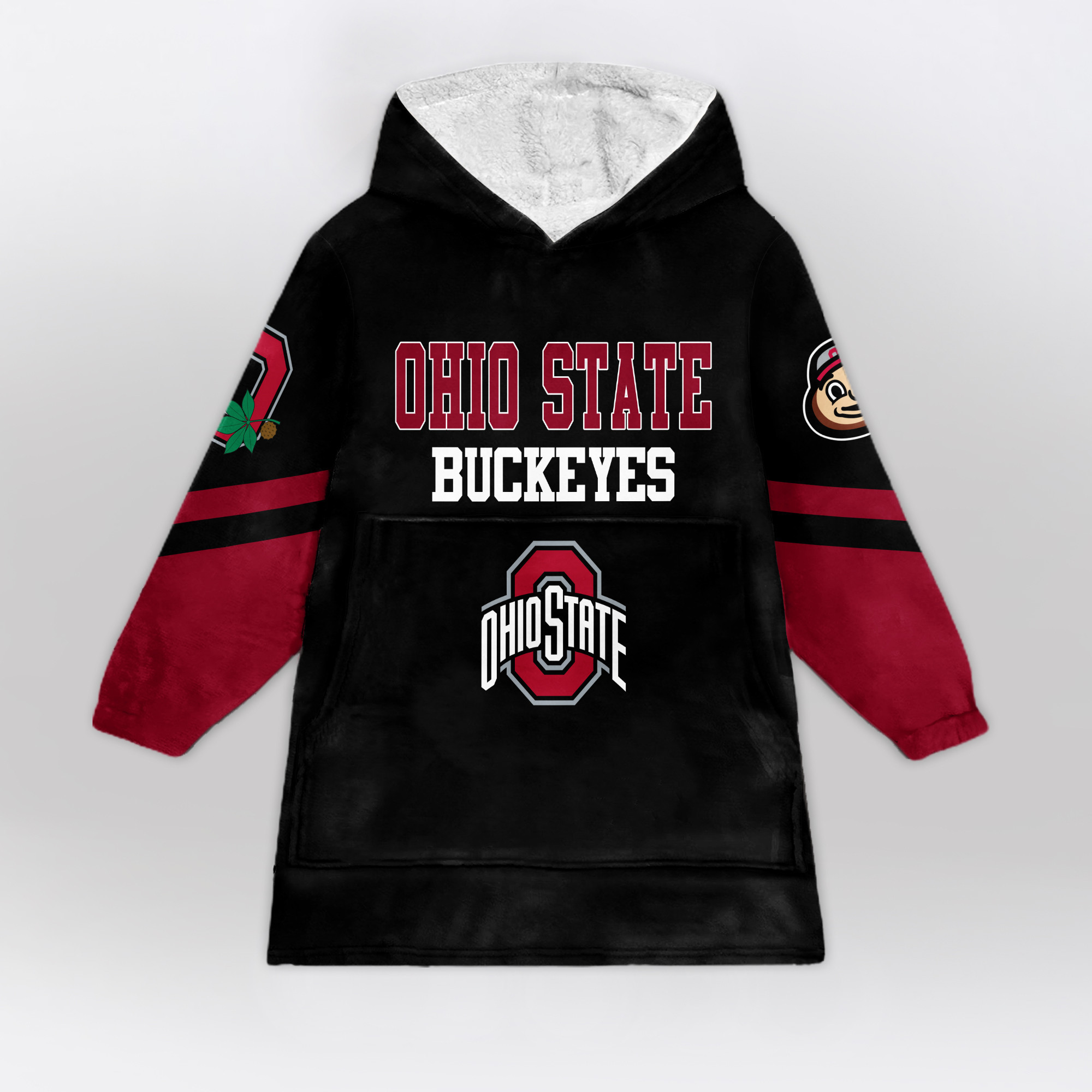 Adult Ohio State Football Unisex Blanket Hoodie