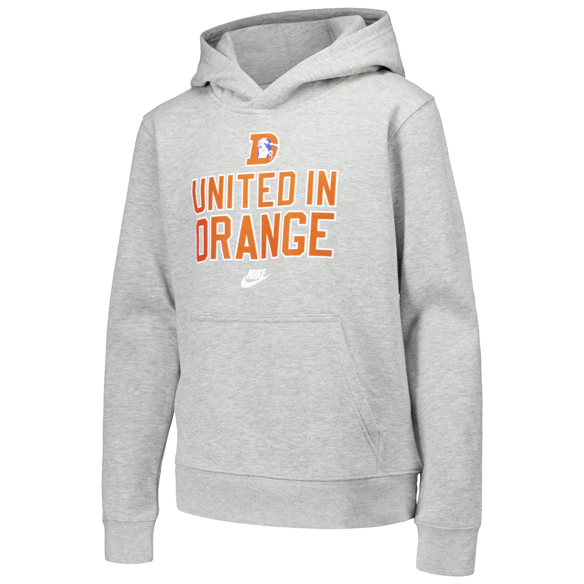 Denver Broncos Youth Alternate Club Fleece Pullover Hoodie - Heather Gray