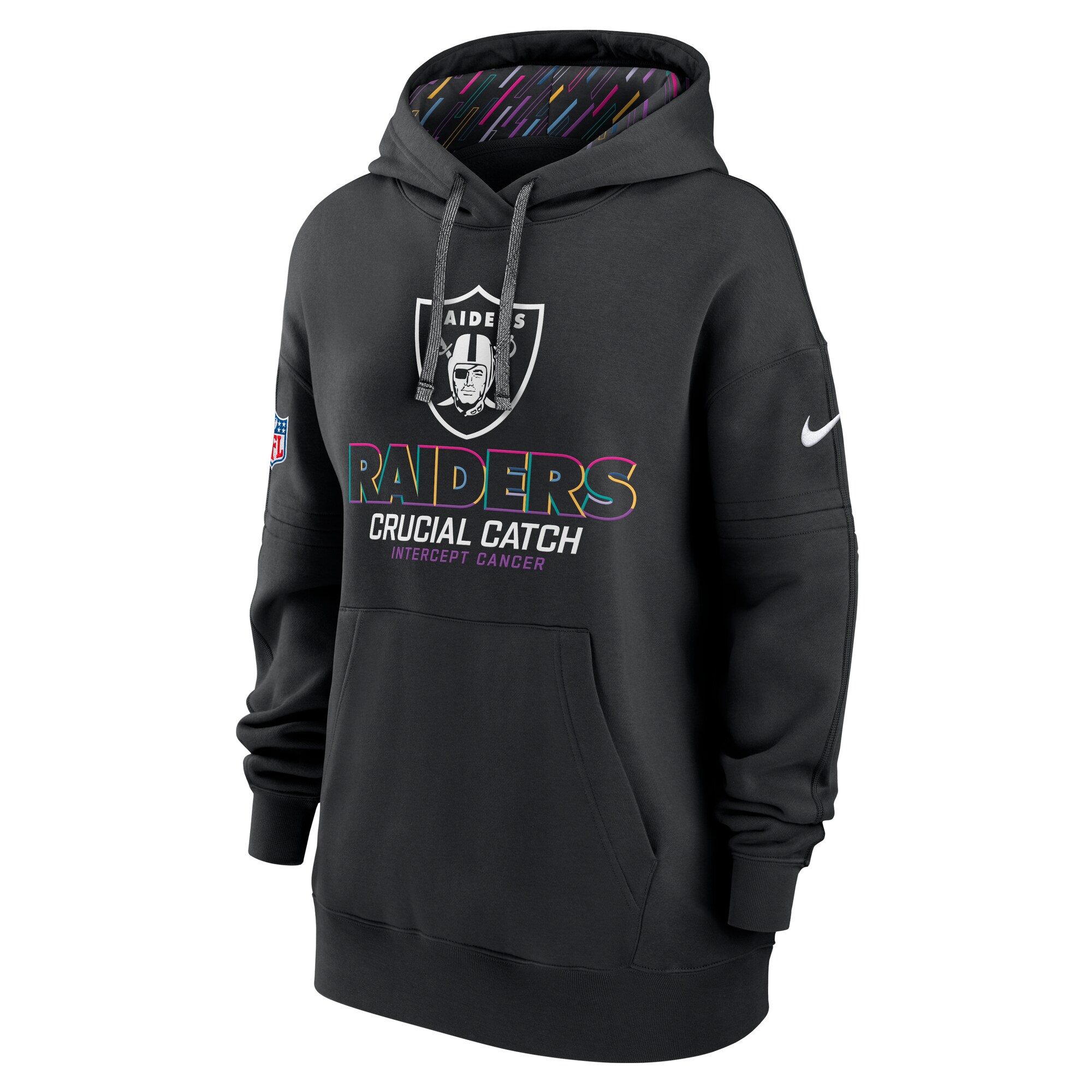 Las Vegas Raiders Women's 2024 NFL Crucial Catch Club Pullover Hoodie - Black