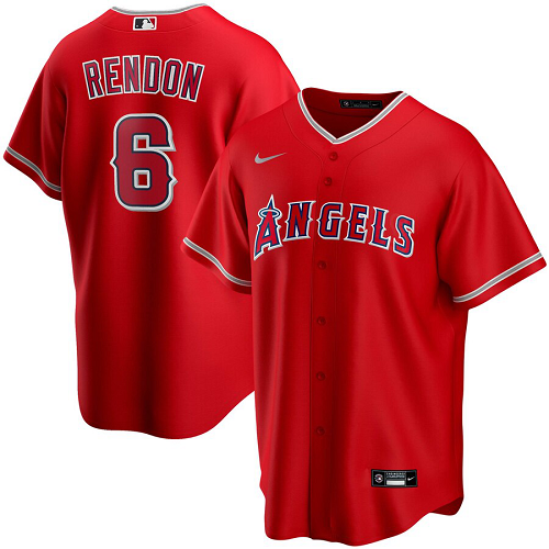Men's  Los Angeles Angels #6 Anthony Rendon Red Alternate 2020 MLB Jersey