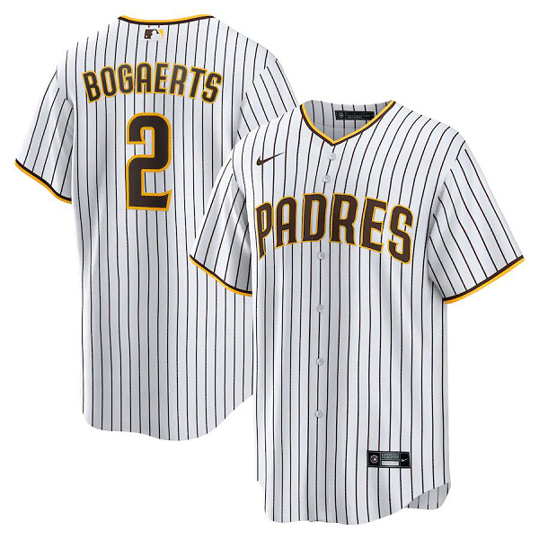 Men's San Diego Padres #2 Xander Bogaerts White/Brown Home Official Cool Base Player  Jersey