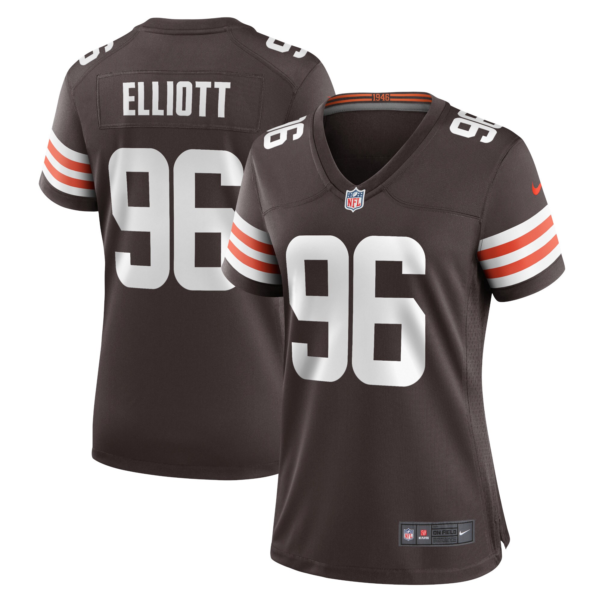 Elliott Cleveland Browns  Women's Game Jersey - Brown