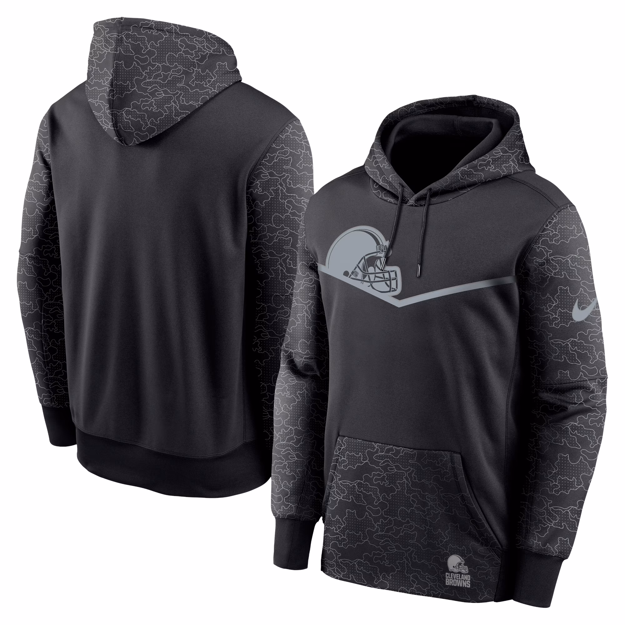 Cleveland Browns RFLCTV Chevron Pullover Hoodie - Black