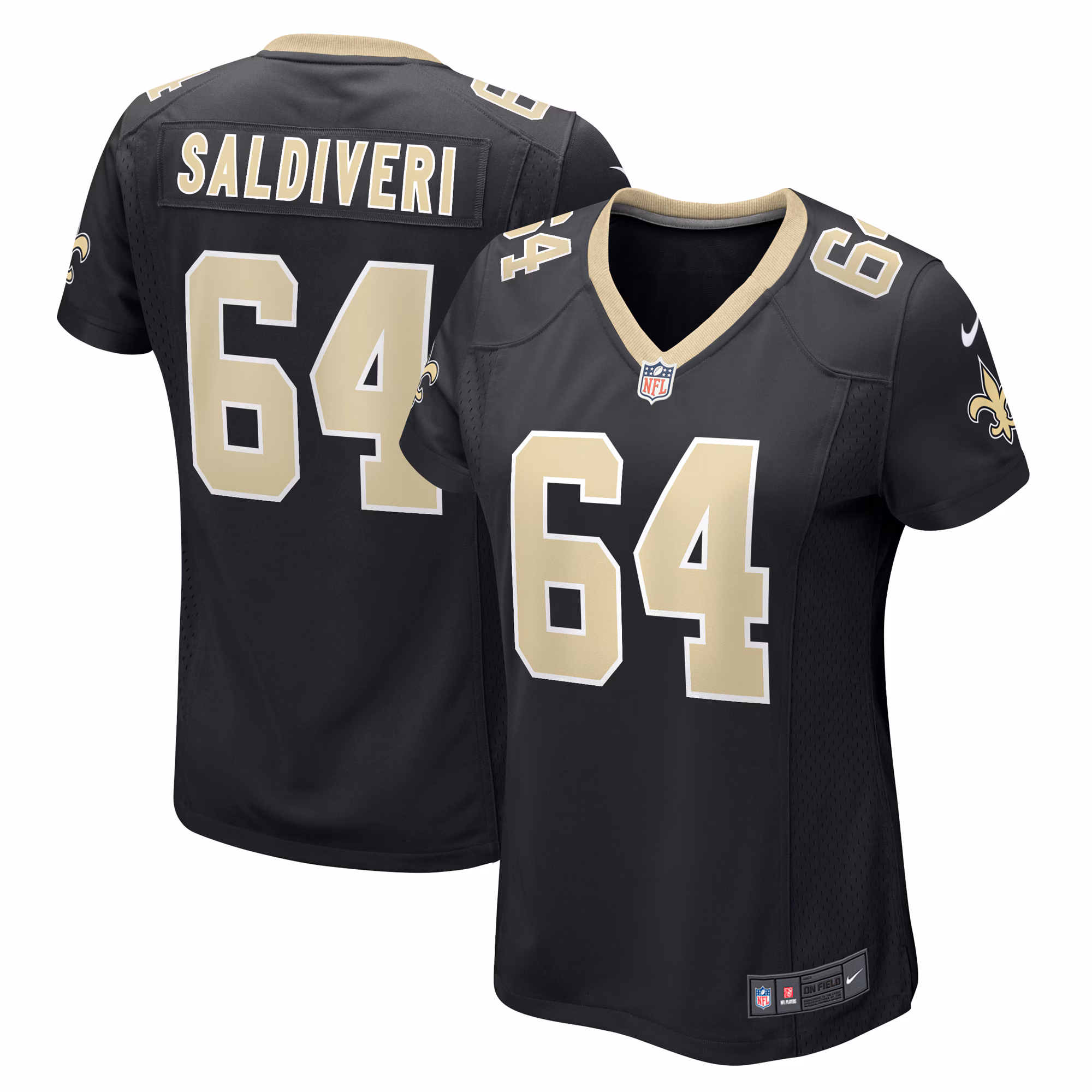 Nick Saldiveri New Orleans Saints Women's Team Game Jersey -  Black