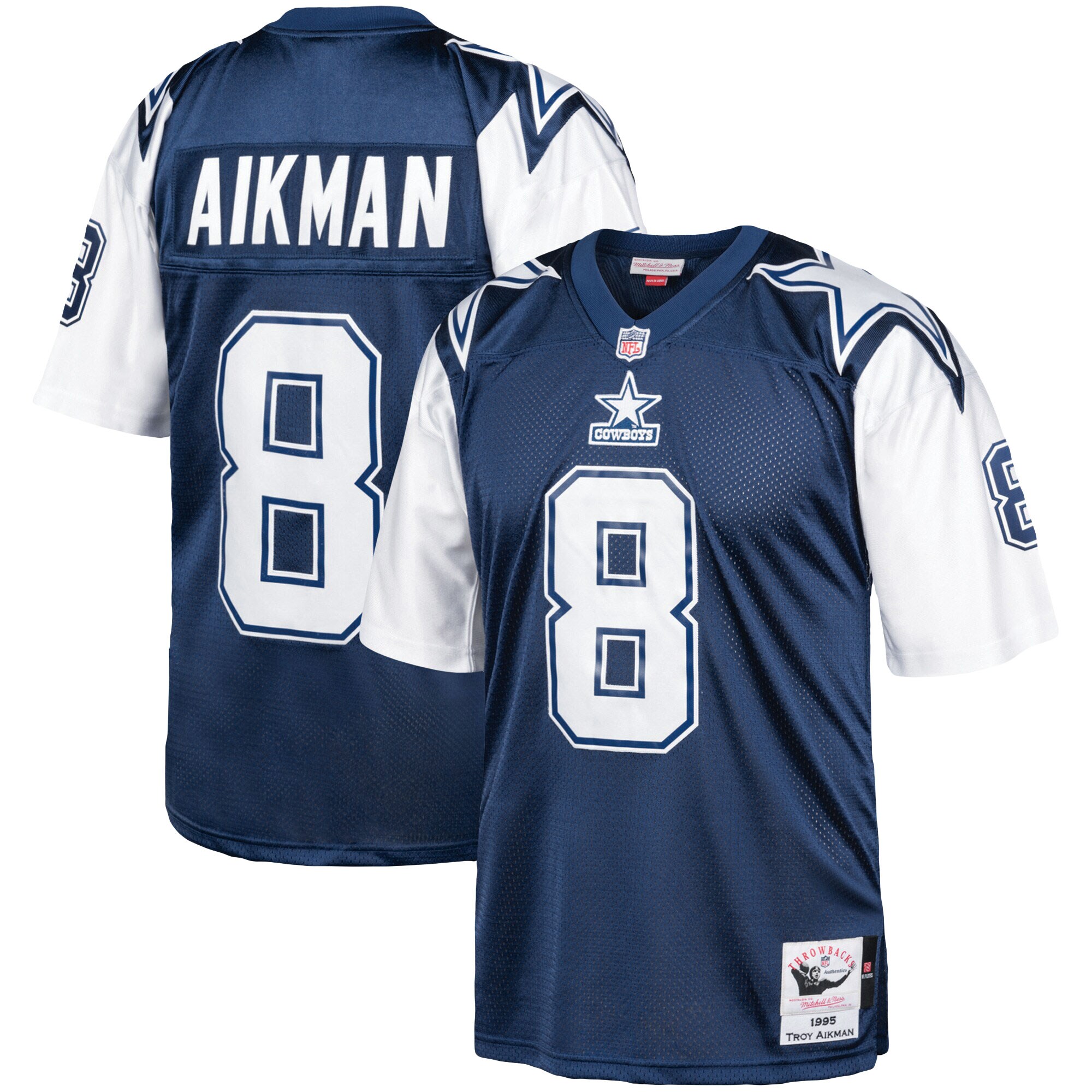 Troy Aikman Dallas Cowboys  1995 Authentic Retired Player Jersey - Navy/White