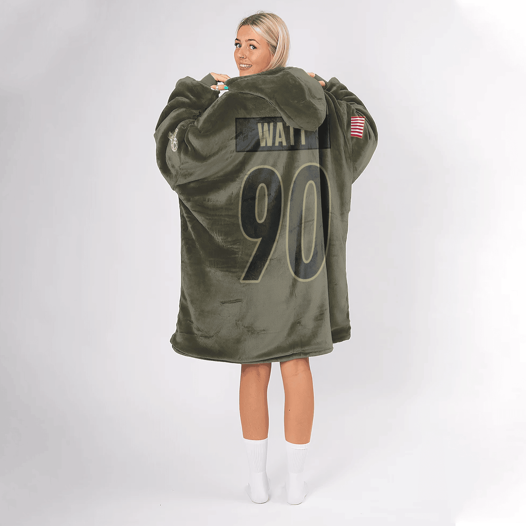 Army T.J.W 90 Pittsburgh Football Unisex Blanket Hoodie