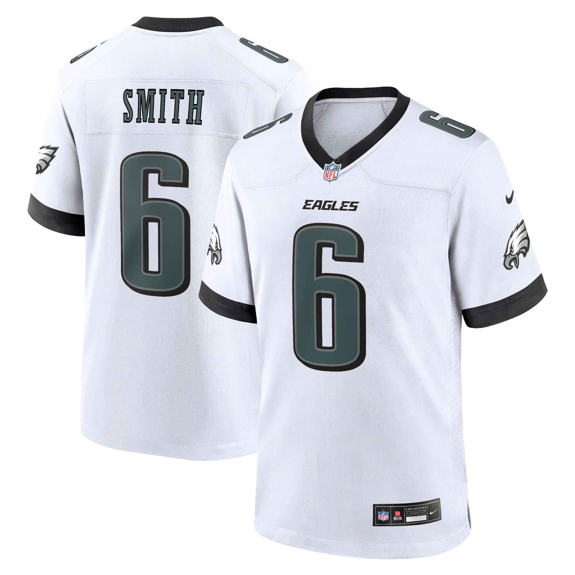 DeVonta Smith #6 Philadelphia Eagles White Game Jersey - White