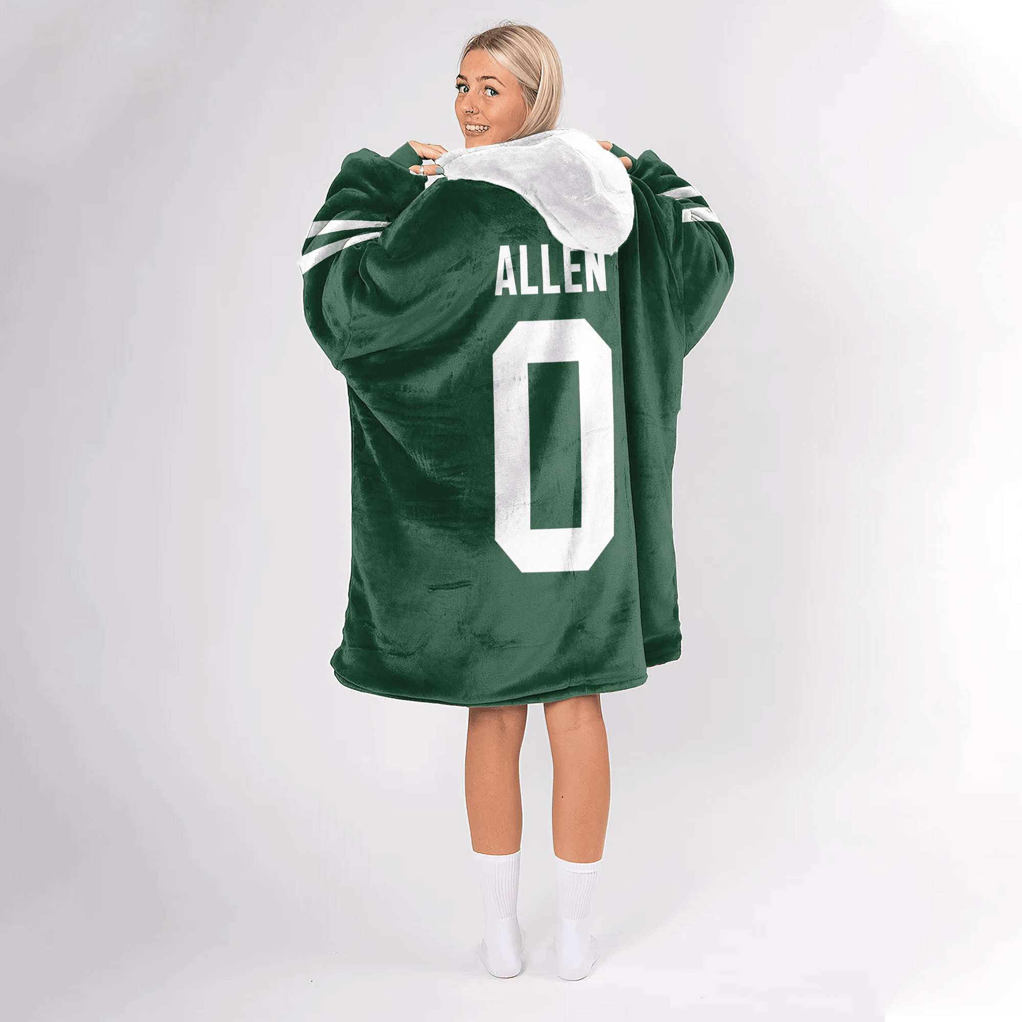 Adult B.A 0 New York J Football Unisex Blanket Hoodie