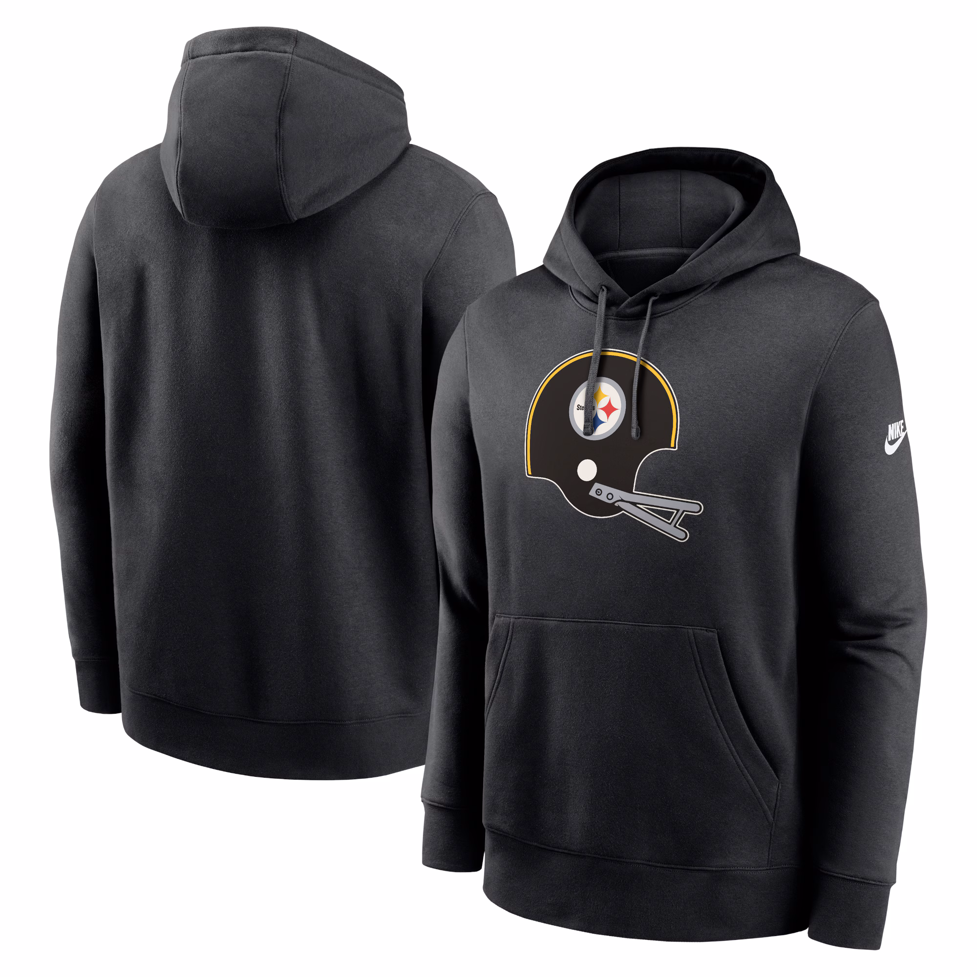 Pittsburgh Steelers Rewind Club Logo Pullover Hoodie - Black