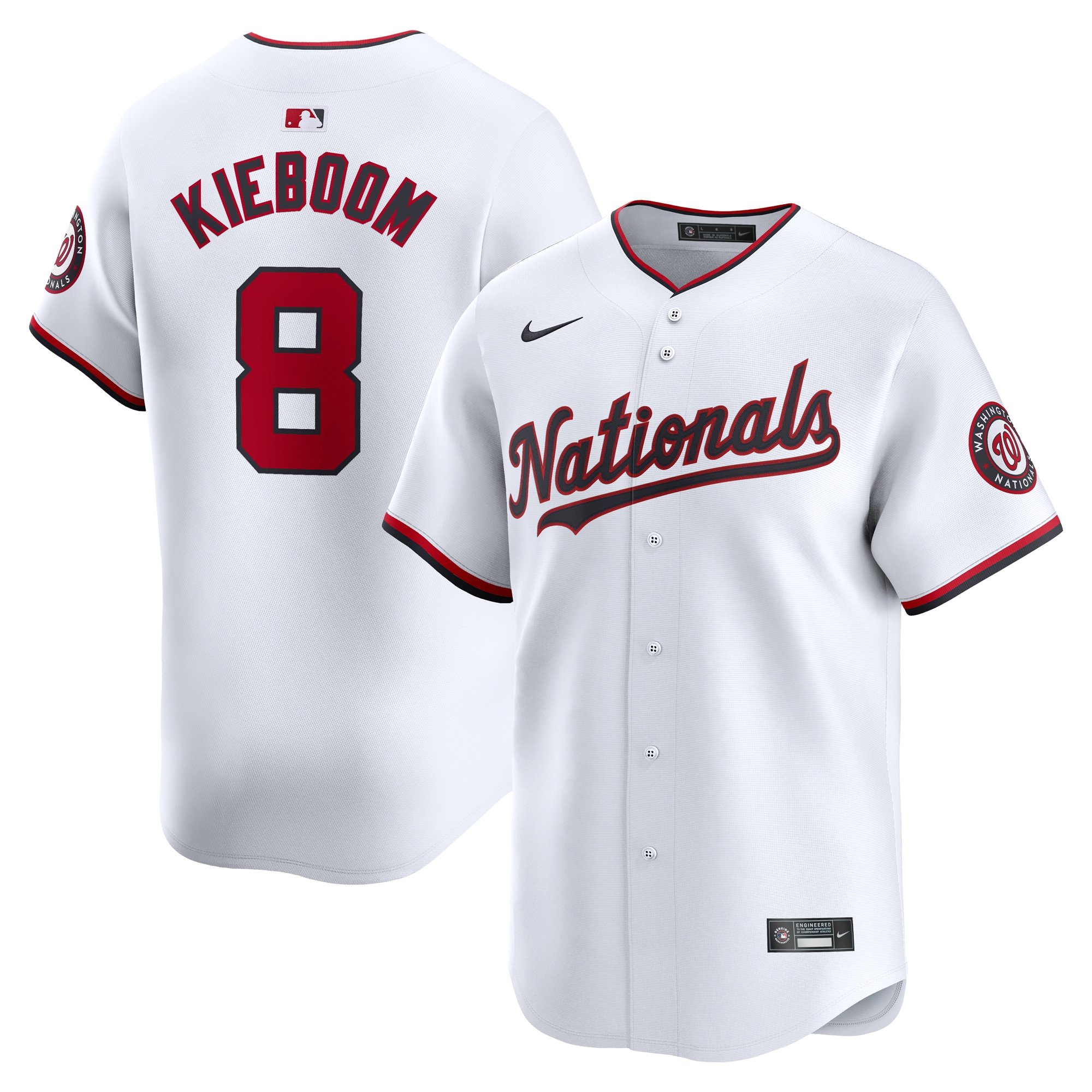 Men's Washington Nationals Carter Kieboom  White Home Limited Player Jersey