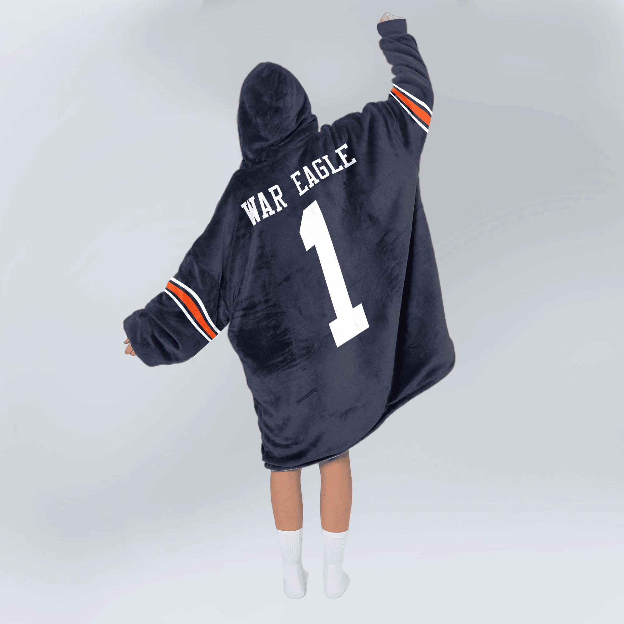 Adult #1 Auburn Football Unisex Blanket Hoodie