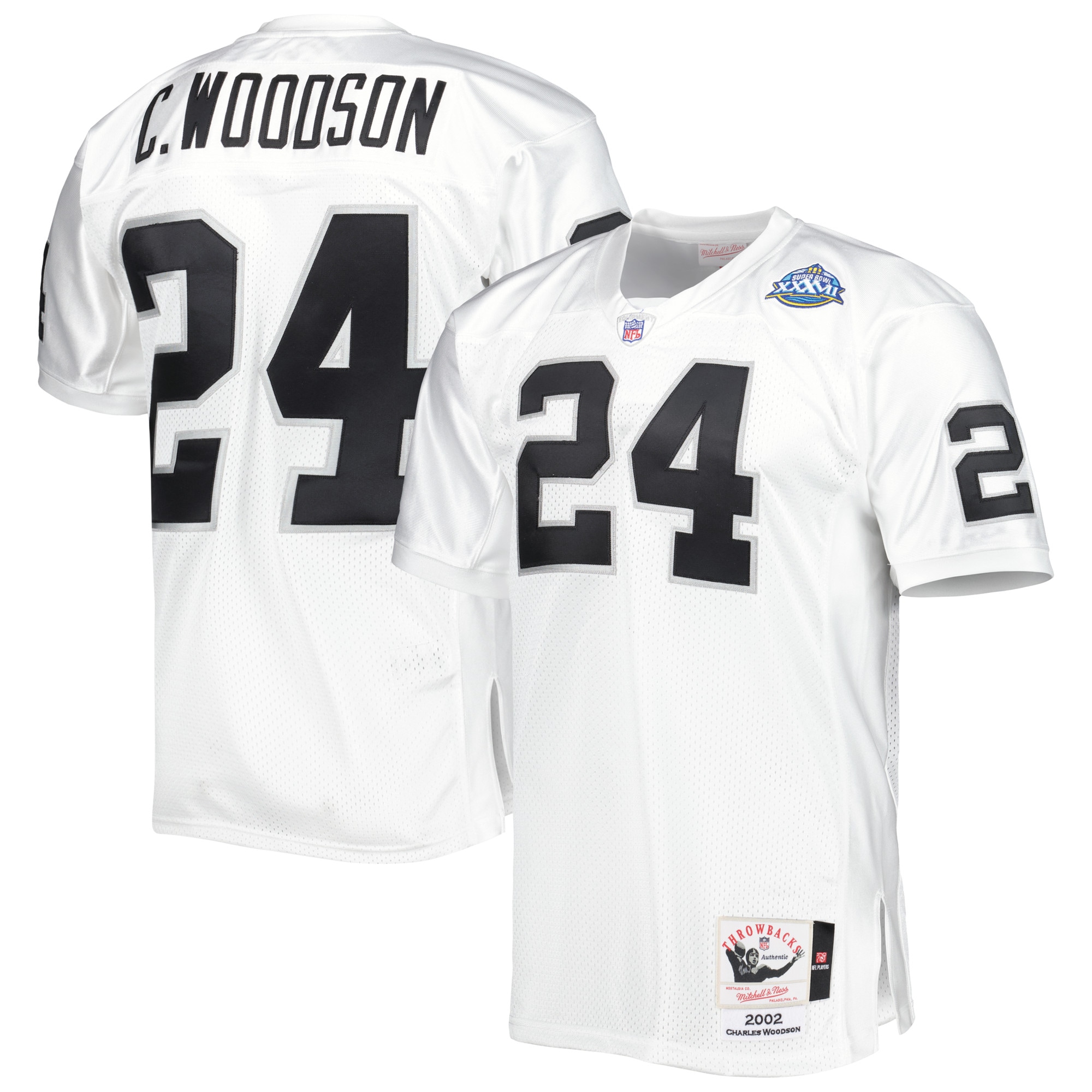 Charles Woodson Las Vegas Raiders  2002 Super Bowl XXXVII Authentic Retired Player Jersey - White