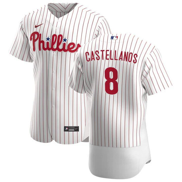 Men's Philadelphia Phillies #8 Nick Castellanos 2022  Home Player White MLB Jersey