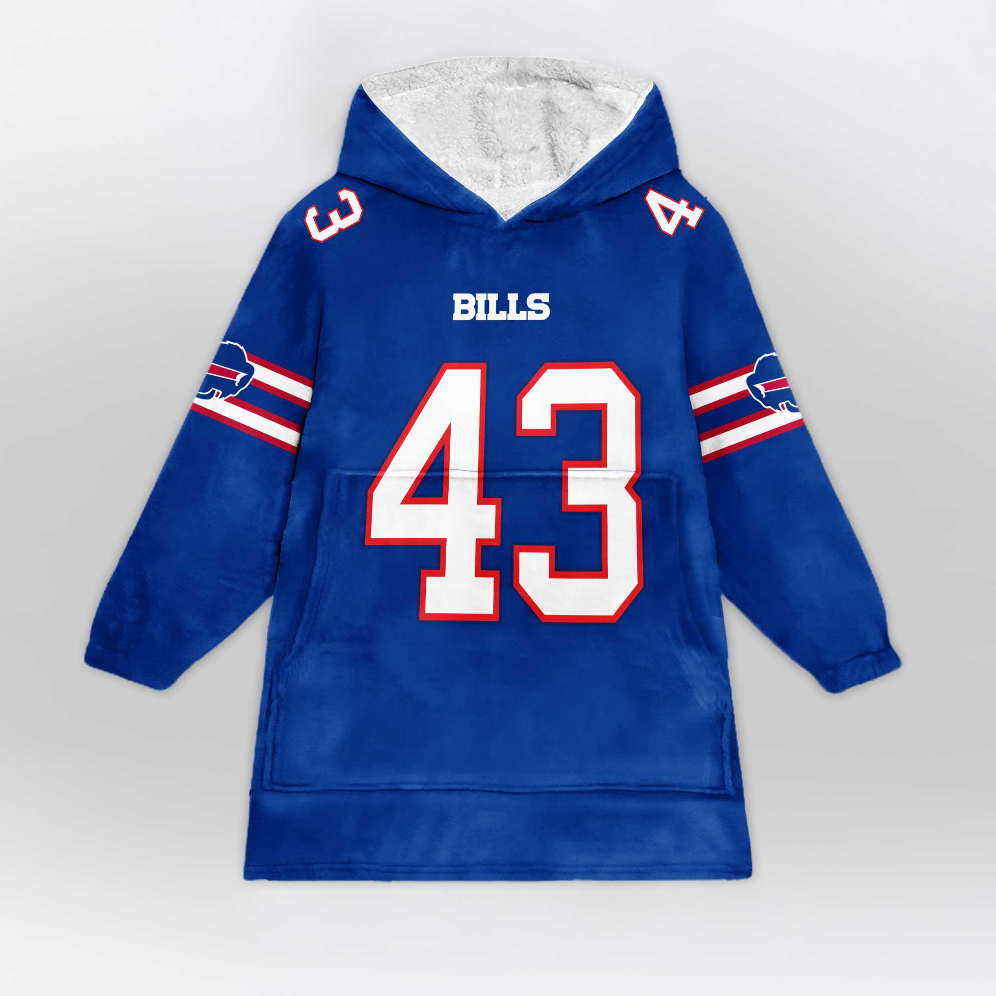 Adult 43 Buffalo Football Unisex Blanket Hoodie