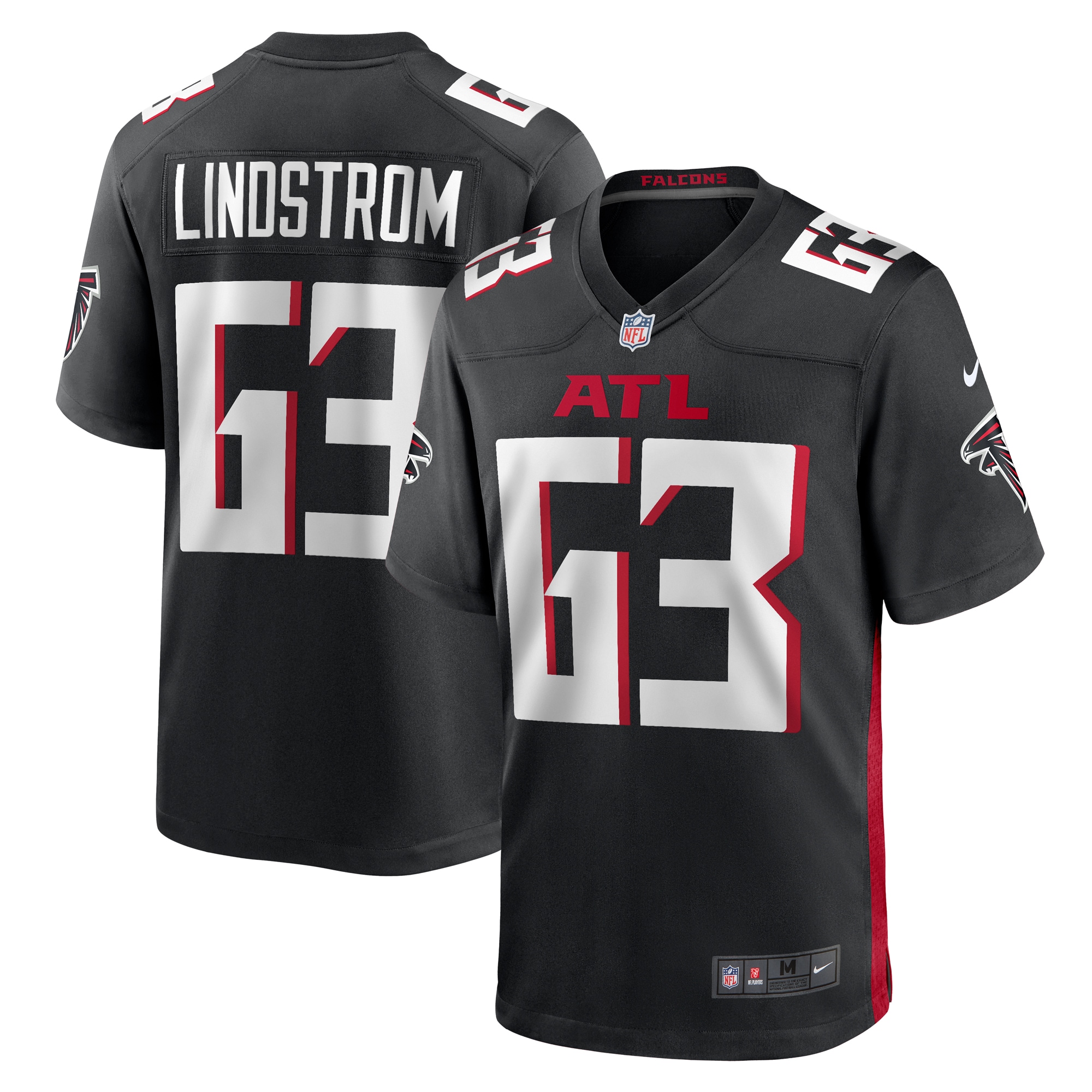 Chris Lindstrom Atlanta Falcons Team Game Jersey -  Black