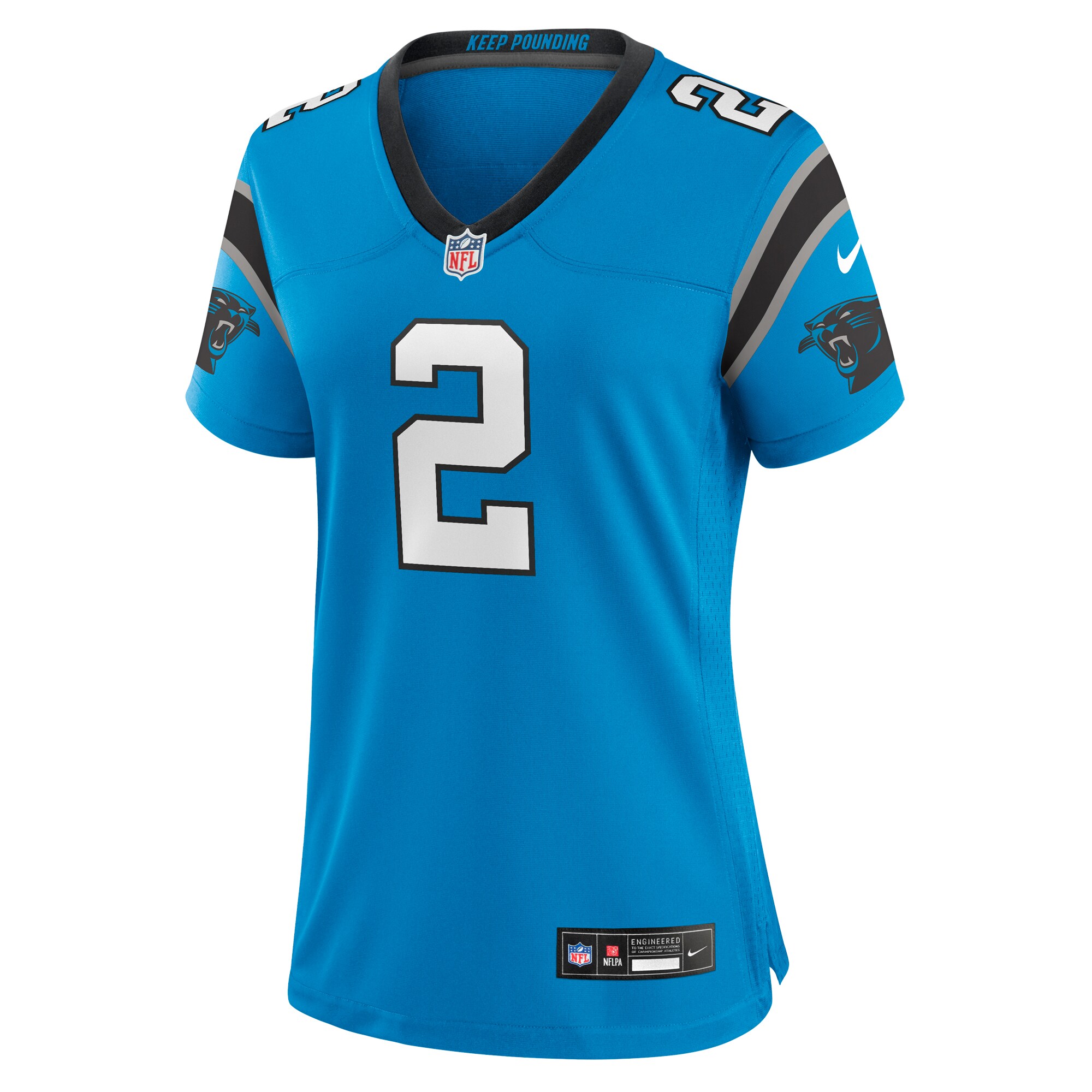 D.J. Moore Carolina Panthers  Women's Alternate Game Jersey - Blue